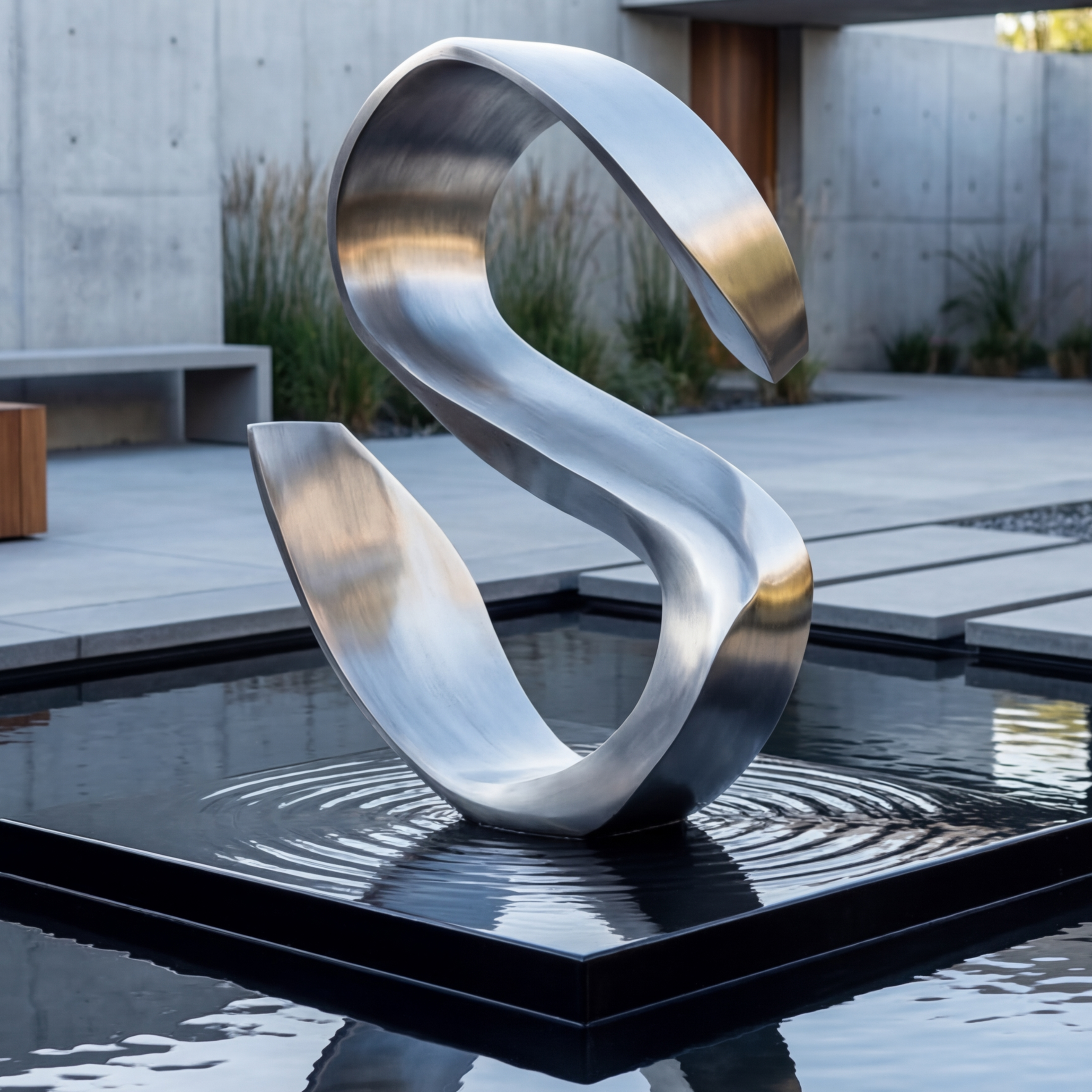 Vela-Stainless-Steel-Architectural-Geometric-Sculpture-Ribbon-Loop-VSSSS-6735-02