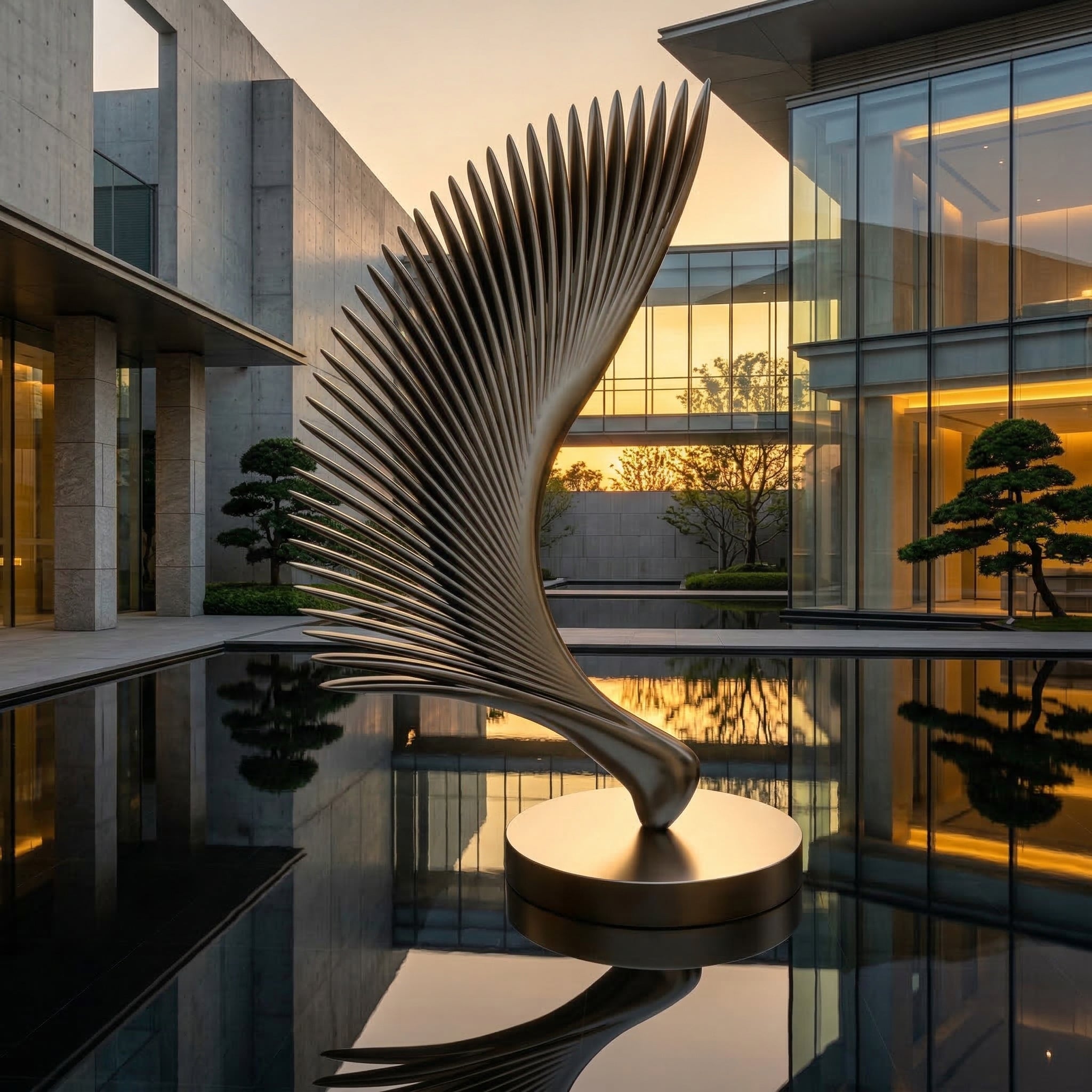 Vela-Stainless-Steel-Biomorphic-Architectural-Geometric-Sculpture-Wing-Sail-Unfolding-Leaf-VSSSS-2461-05