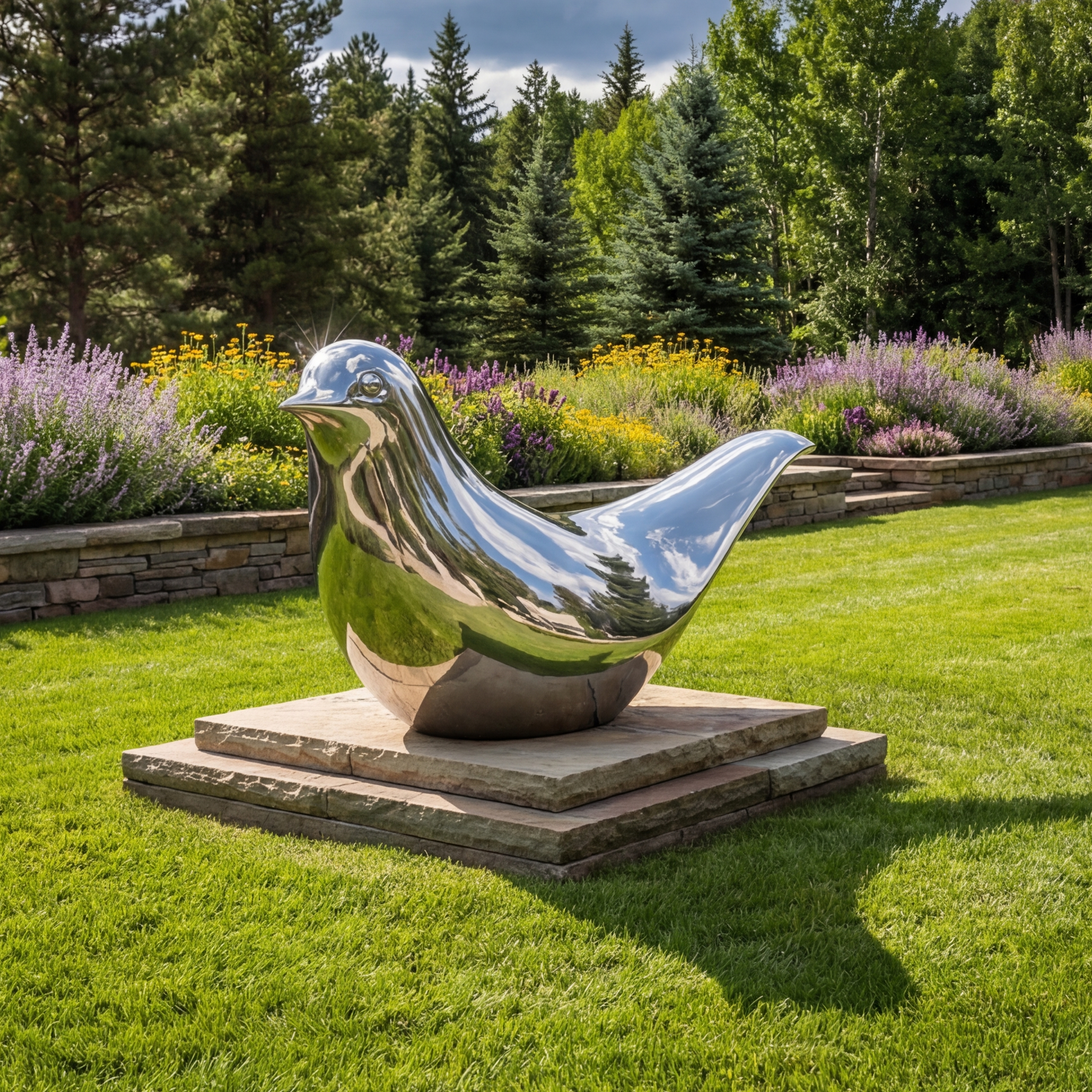 Vela-Stainless-Steel-Bird-Sculpture-Garden-Plinth-VSSSS-284-02