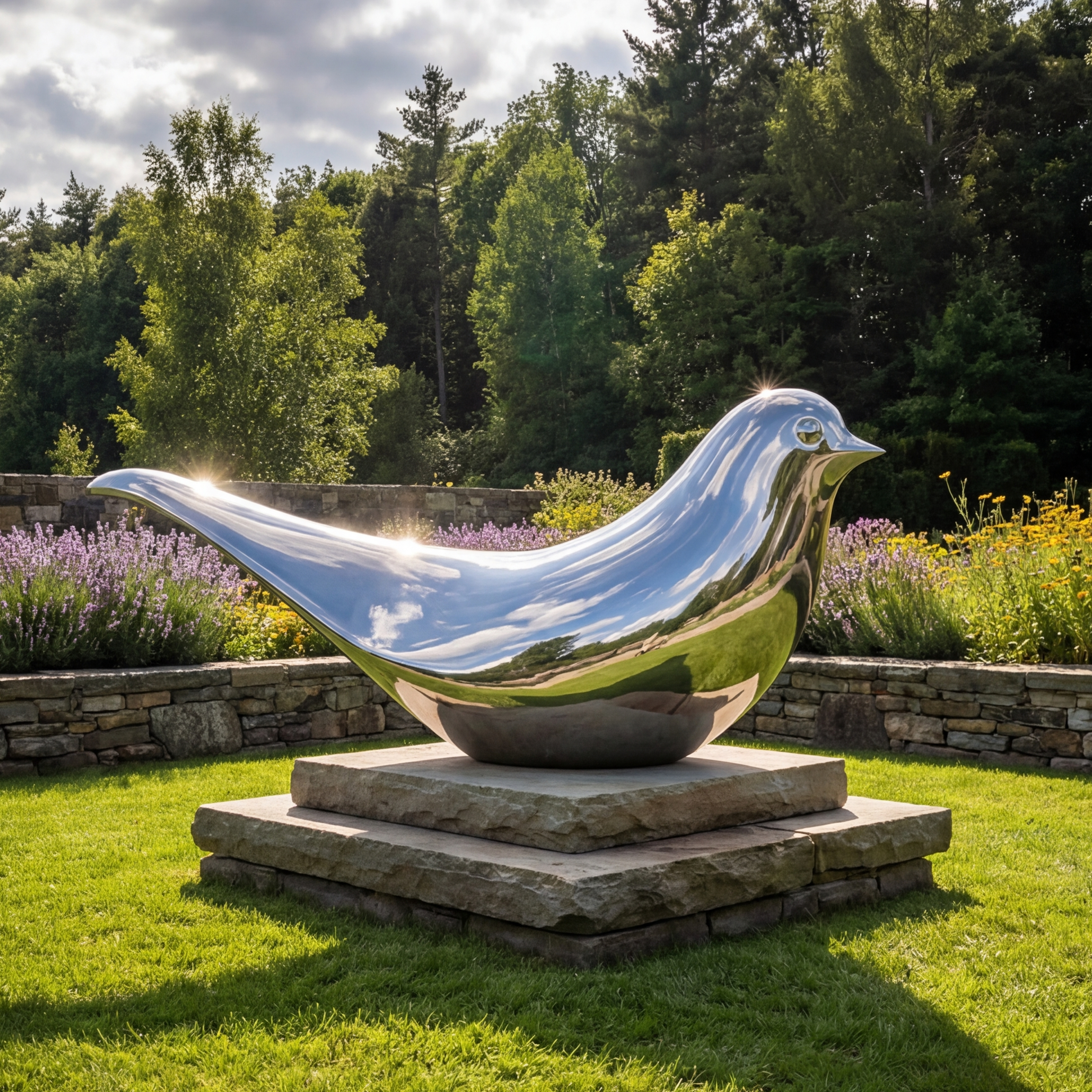 Vela-Stainless-Steel-Bird-Sculpture-Garden-Plinth-VSSSS-284-03