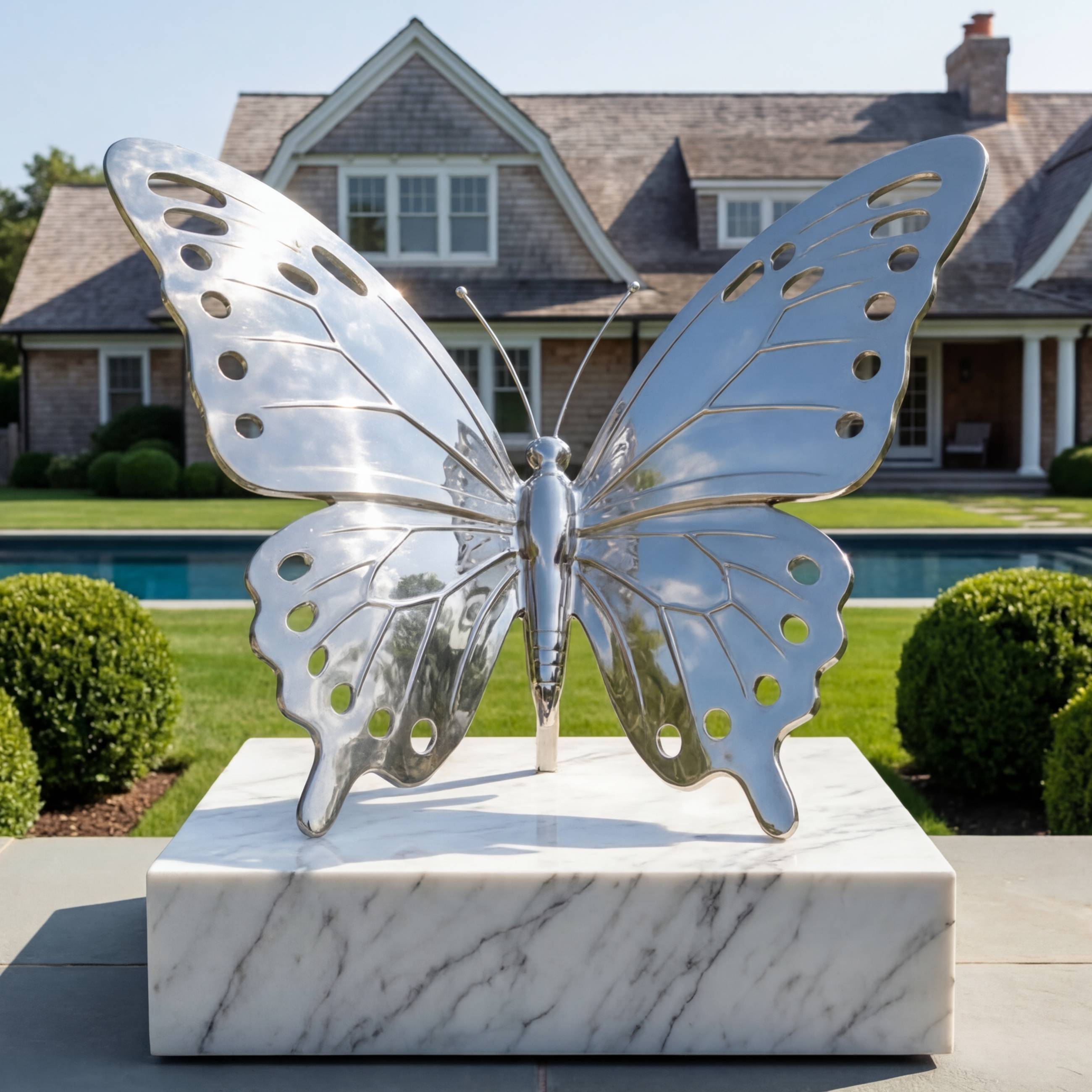 Vela Stainless Steel Butterfly Sculpture Pierced Wing Symmetry VSSSS-4731