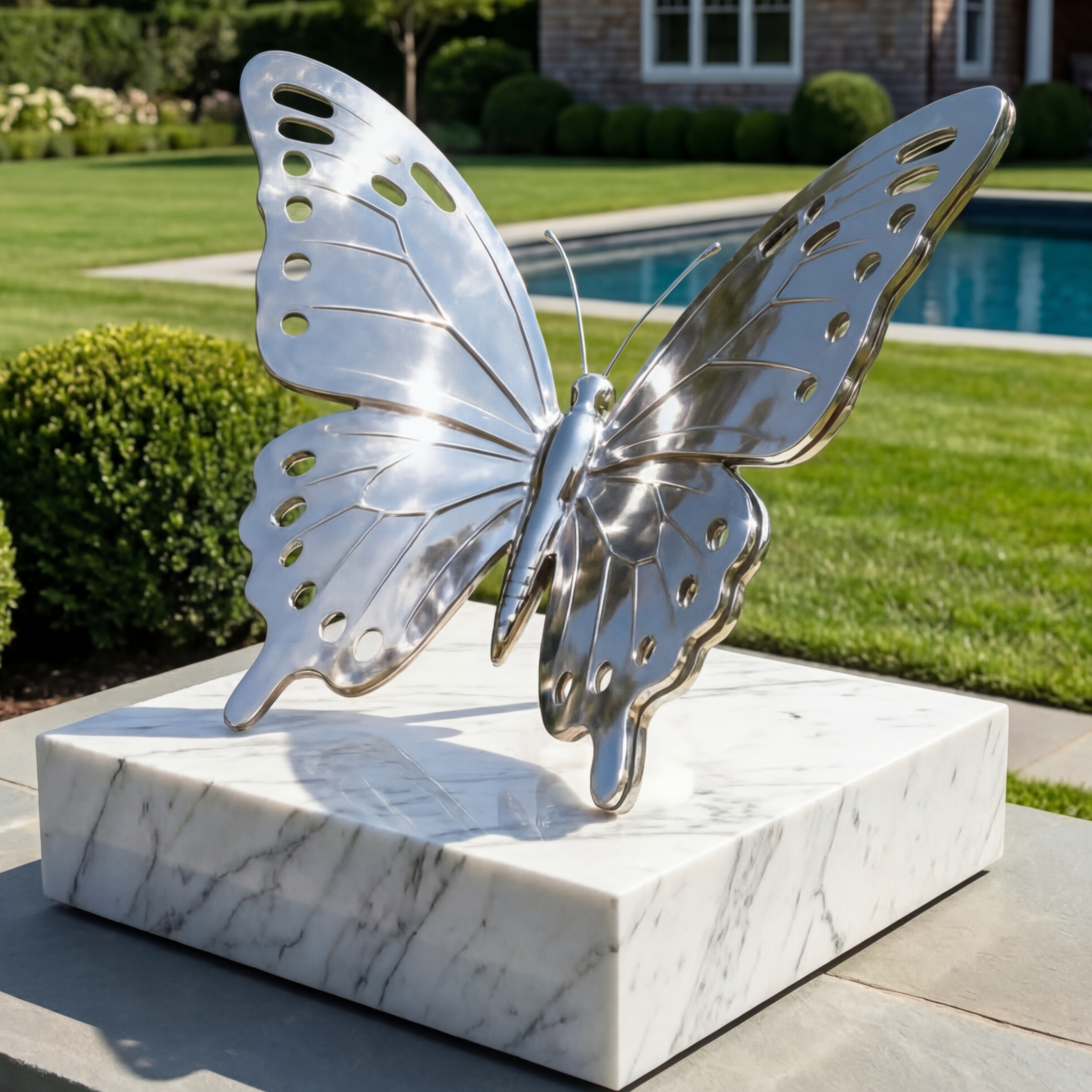 Vela Stainless Steel Butterfly Sculpture Pierced Wing Symmetry VSSSS-4731
