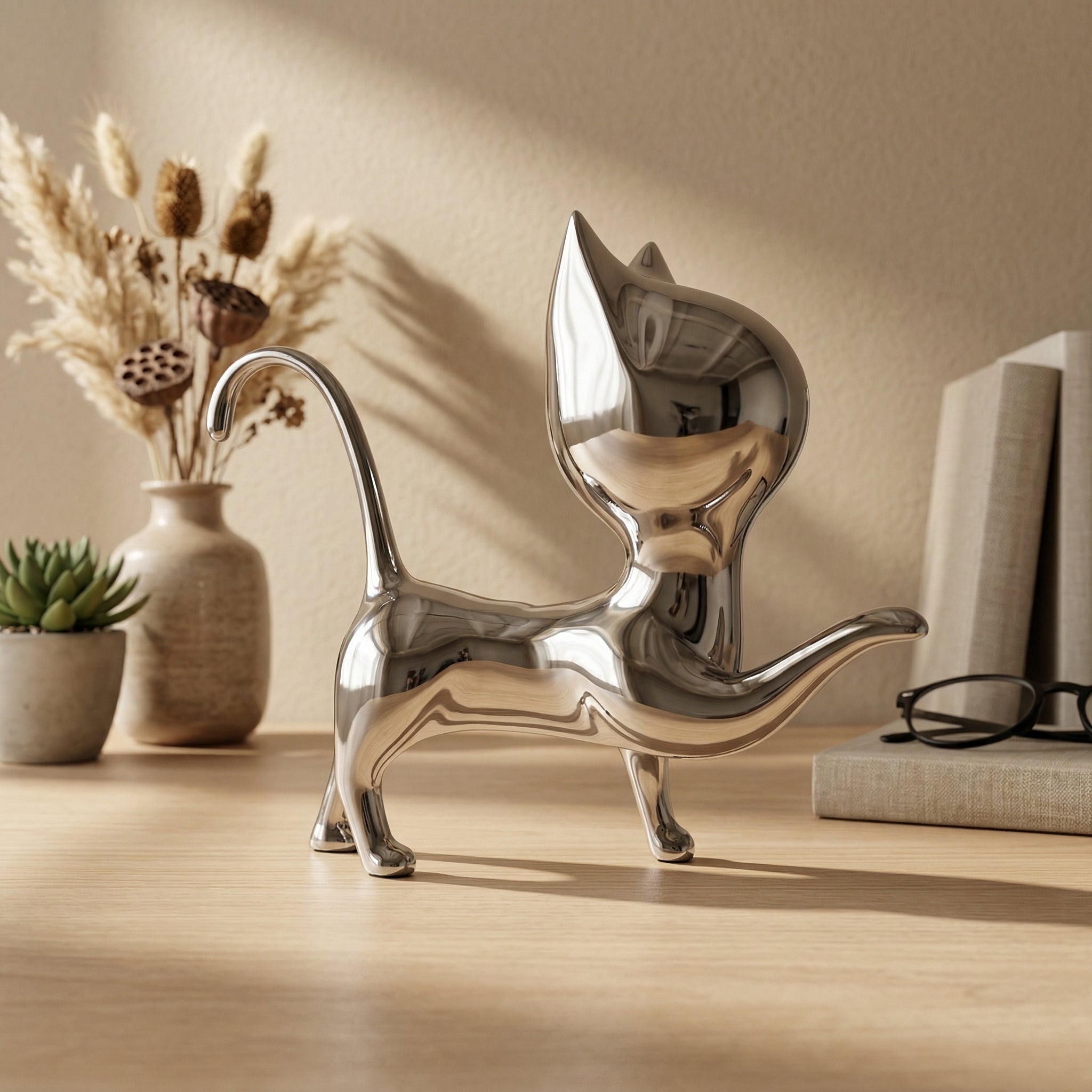 Vela-Stainless-Steel-Cat-Sculpture-Mirrored-Console-Display-VSSSS-527-02