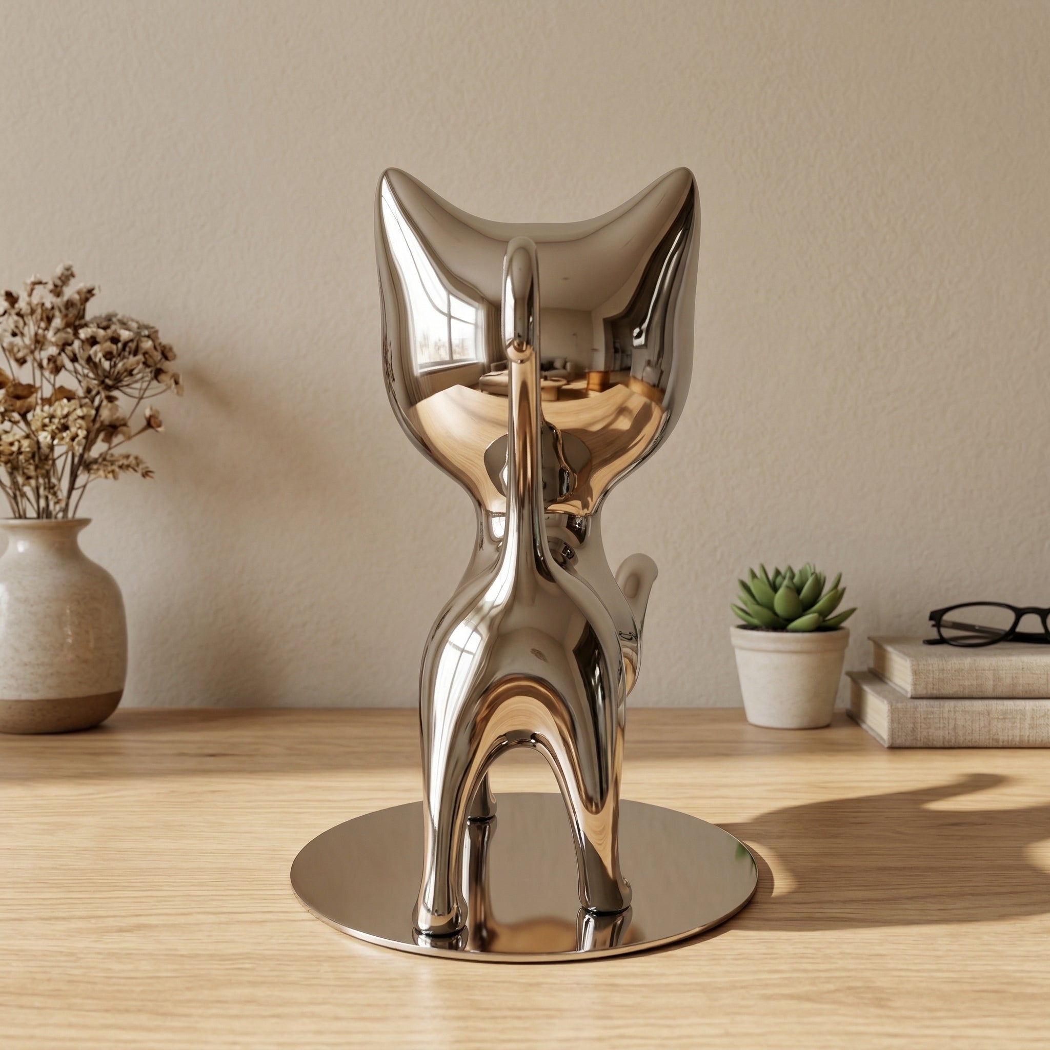 Vela-Stainless-Steel-Cat-Sculpture-Mirrored-Console-Display-VSSSS-527-03
