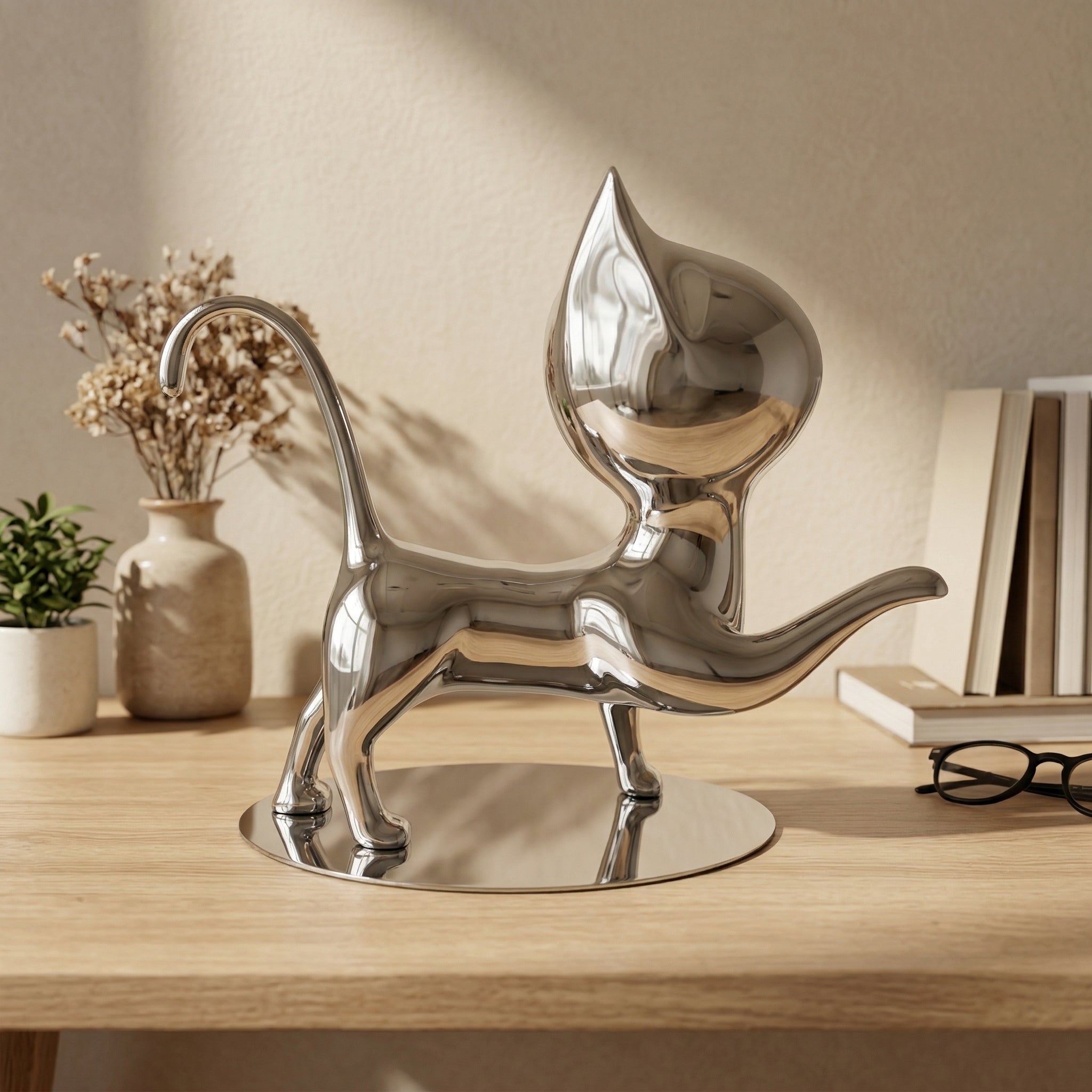 Vela-Stainless-Steel-Cat-Sculpture-Mirrored-Console-Display-VSSSS-527-04