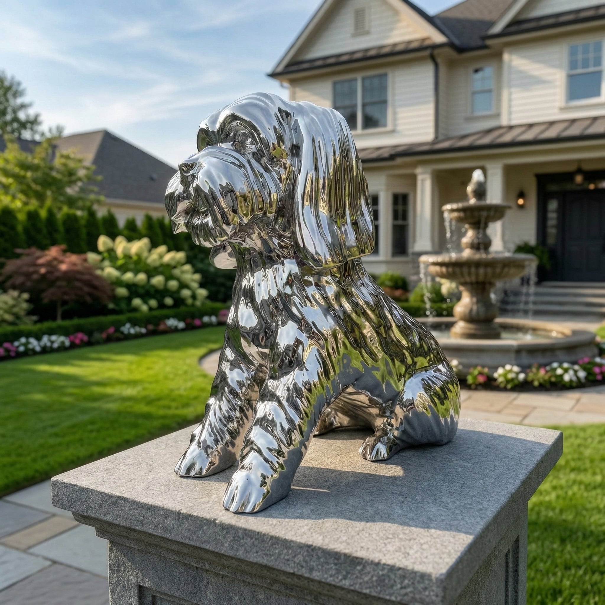 Vela-Stainless-Steel-Dog-Sculpture-Garden-Pedestal-VSSSS-845-01