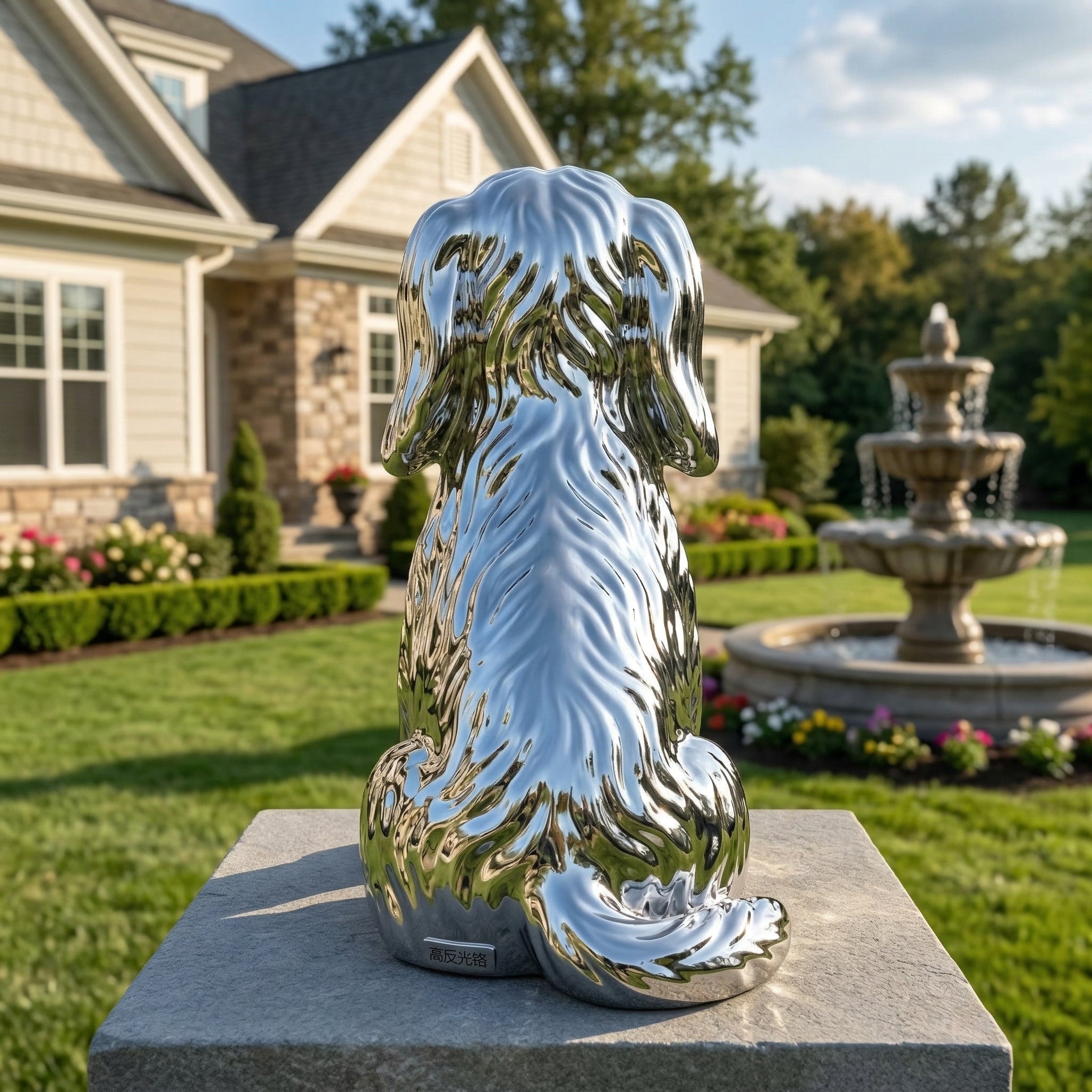 Vela-Stainless-Steel-Dog-Sculpture-Garden-Pedestal-VSSSS-845-02