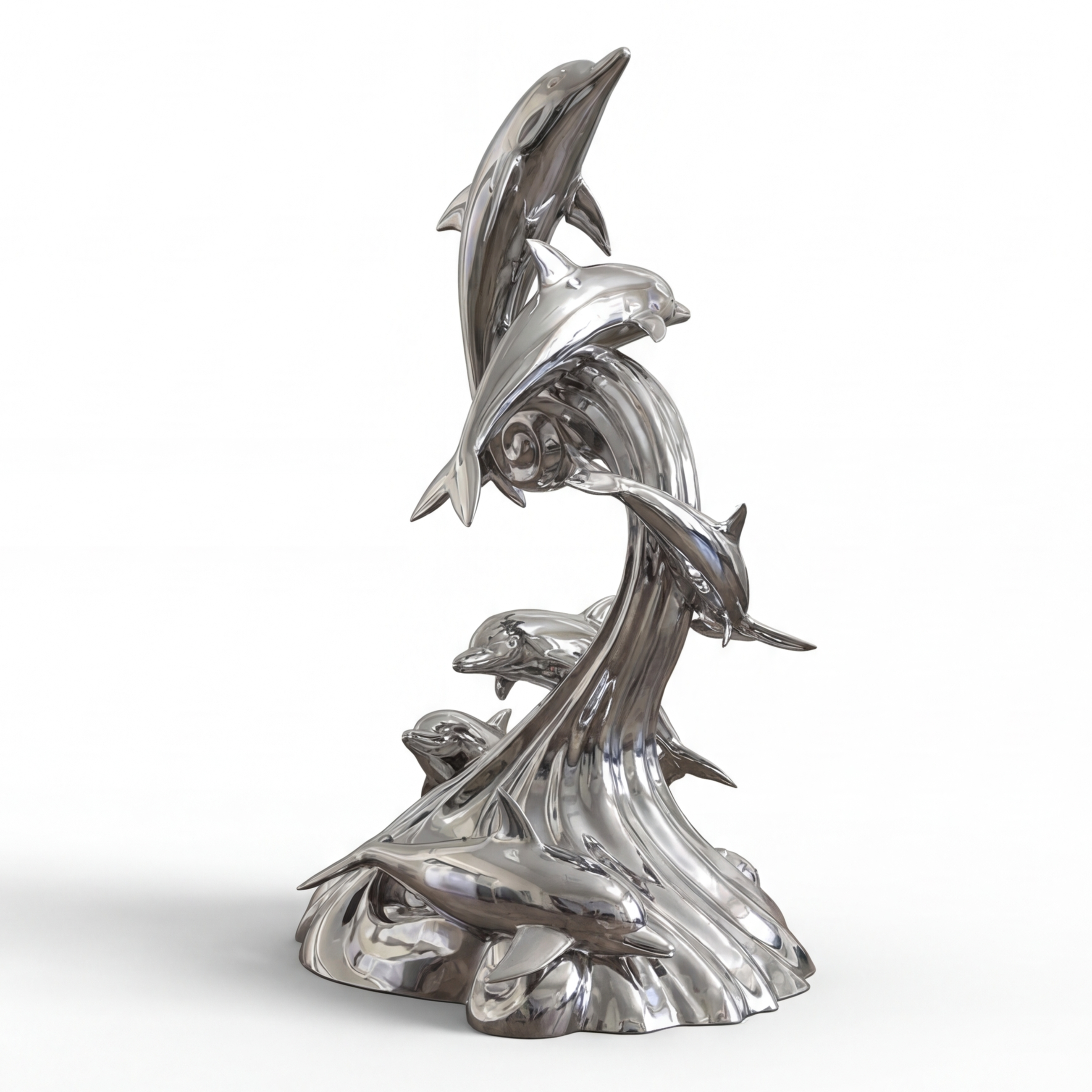 Vela-Stainless-Steel-Dolphin-Inspired-Marine-Form-Sculpture-Vertical-Skyward-SSSS-3072-03