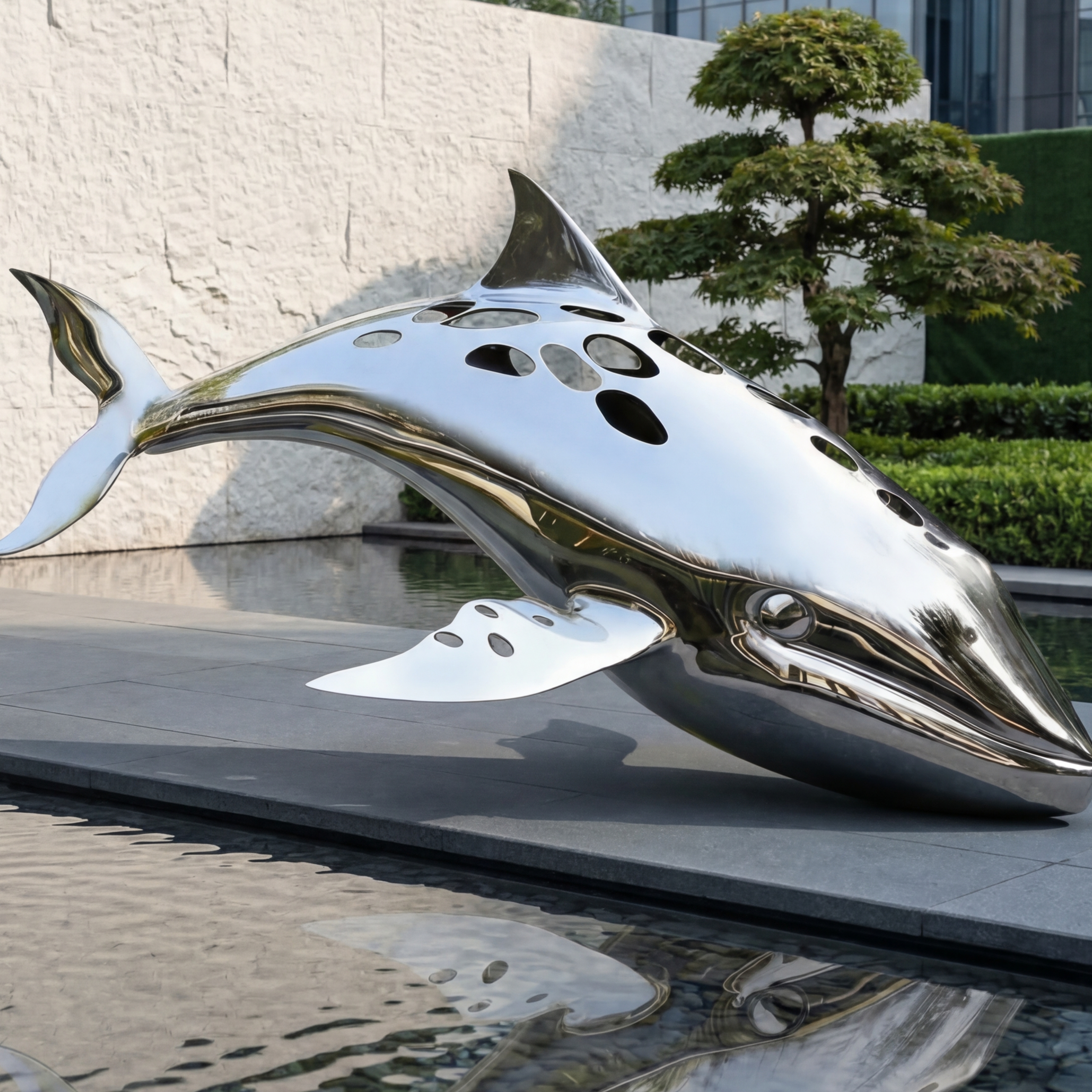 Vela-Stainless-Steel-Dolphin-Sculpture-Poolside--Waterfront-VSSSS-7421-02