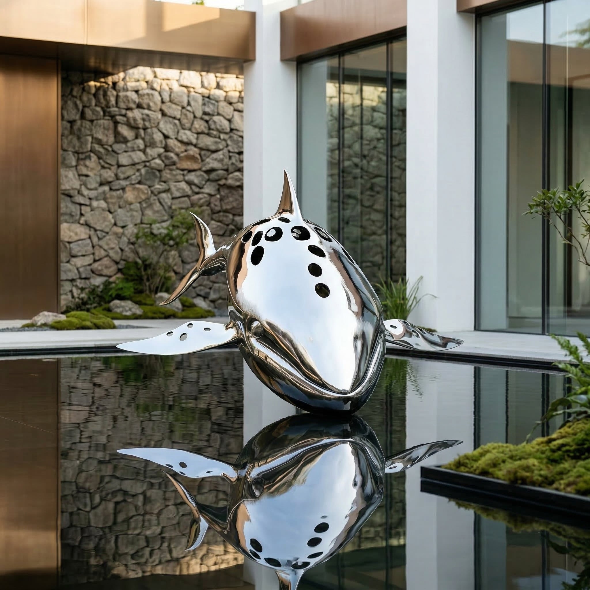 Vela-Stainless-Steel-Dolphin-Sculpture-Poolside--Waterfront-VSSSS-7421-03