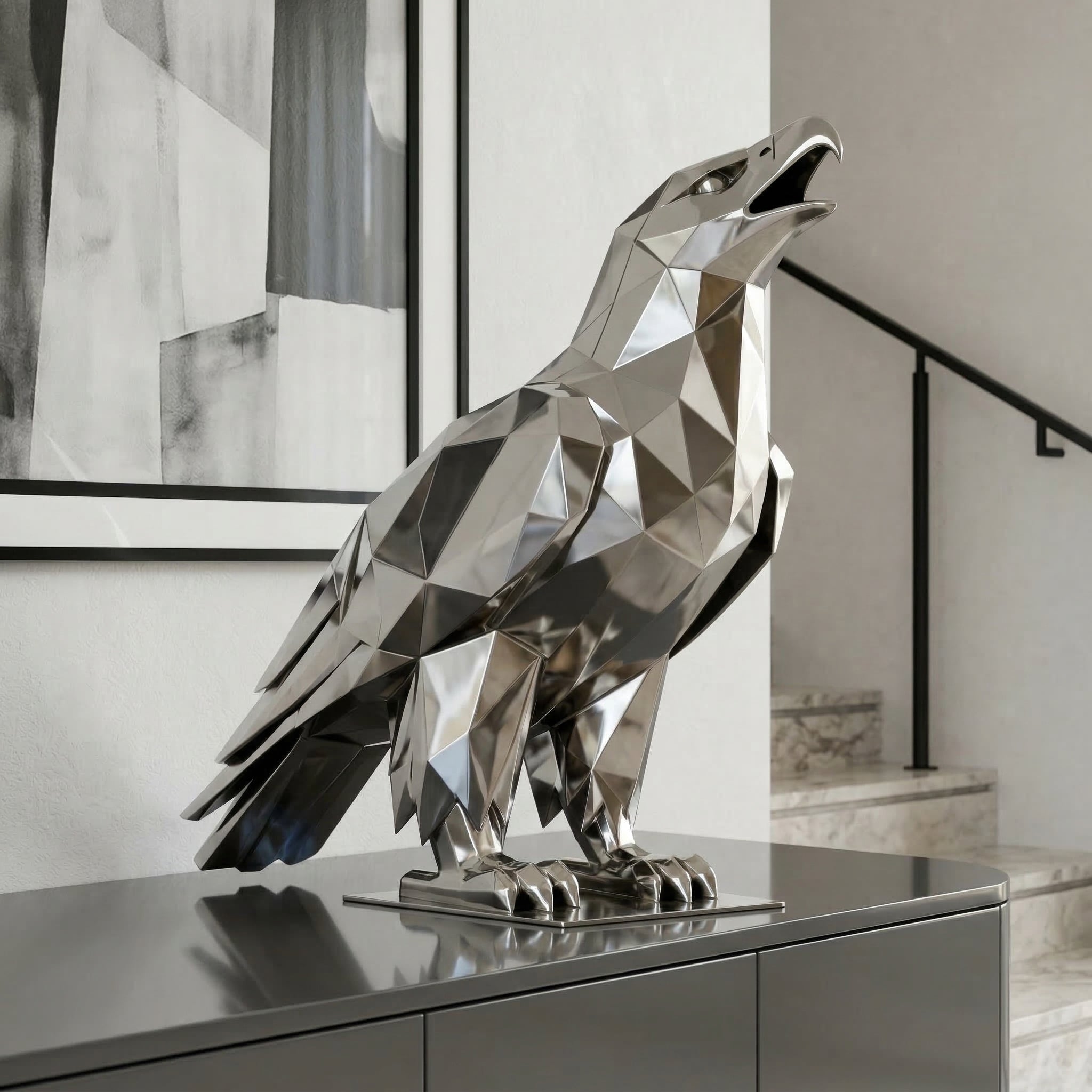 Vela-Stainless-Steel-Eagle-Sculpture-Faceted-Tabletop-VSSSS-6732-04