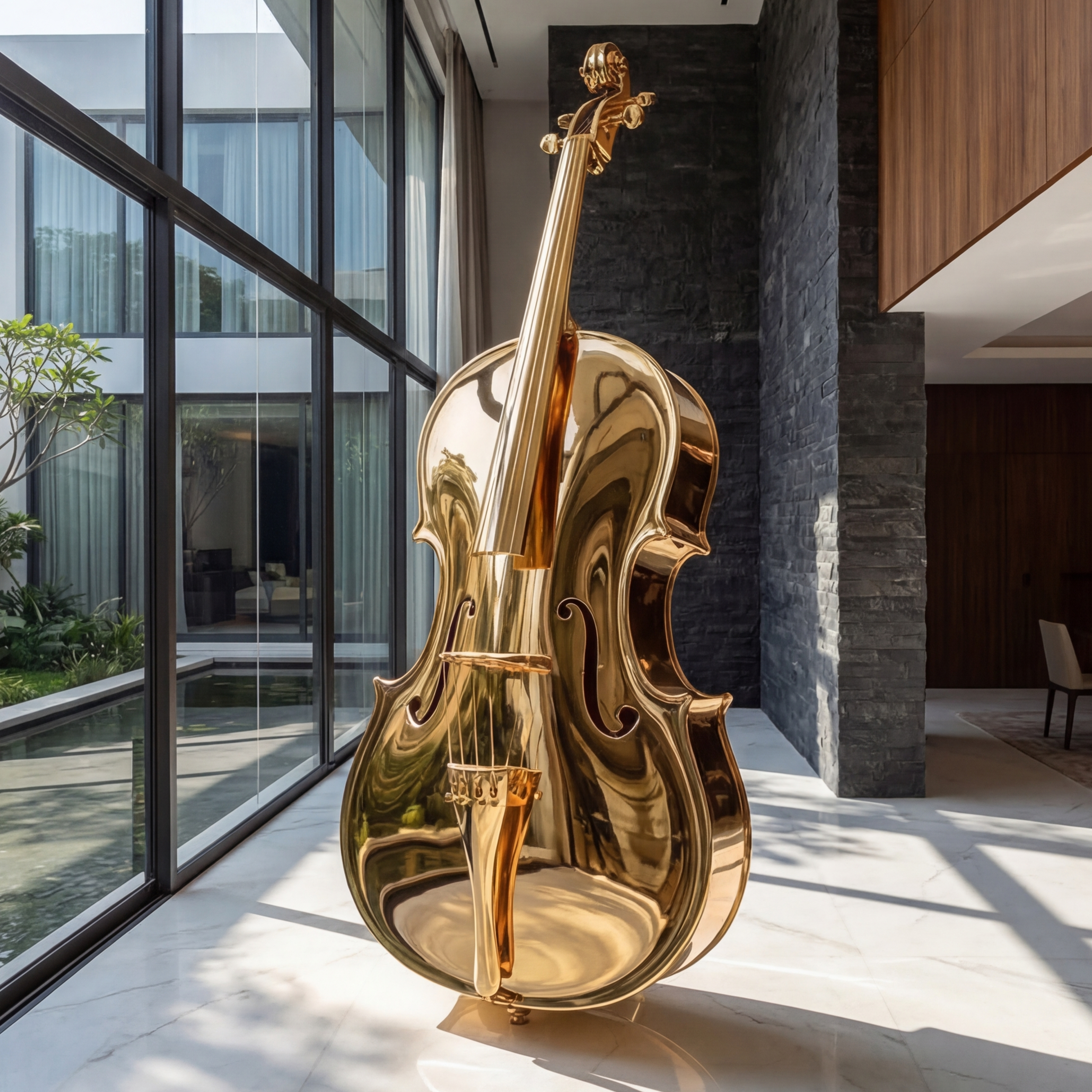Vela Stainless Steel Electric Guitar Sculpture Floor Piece VSSSS-7391