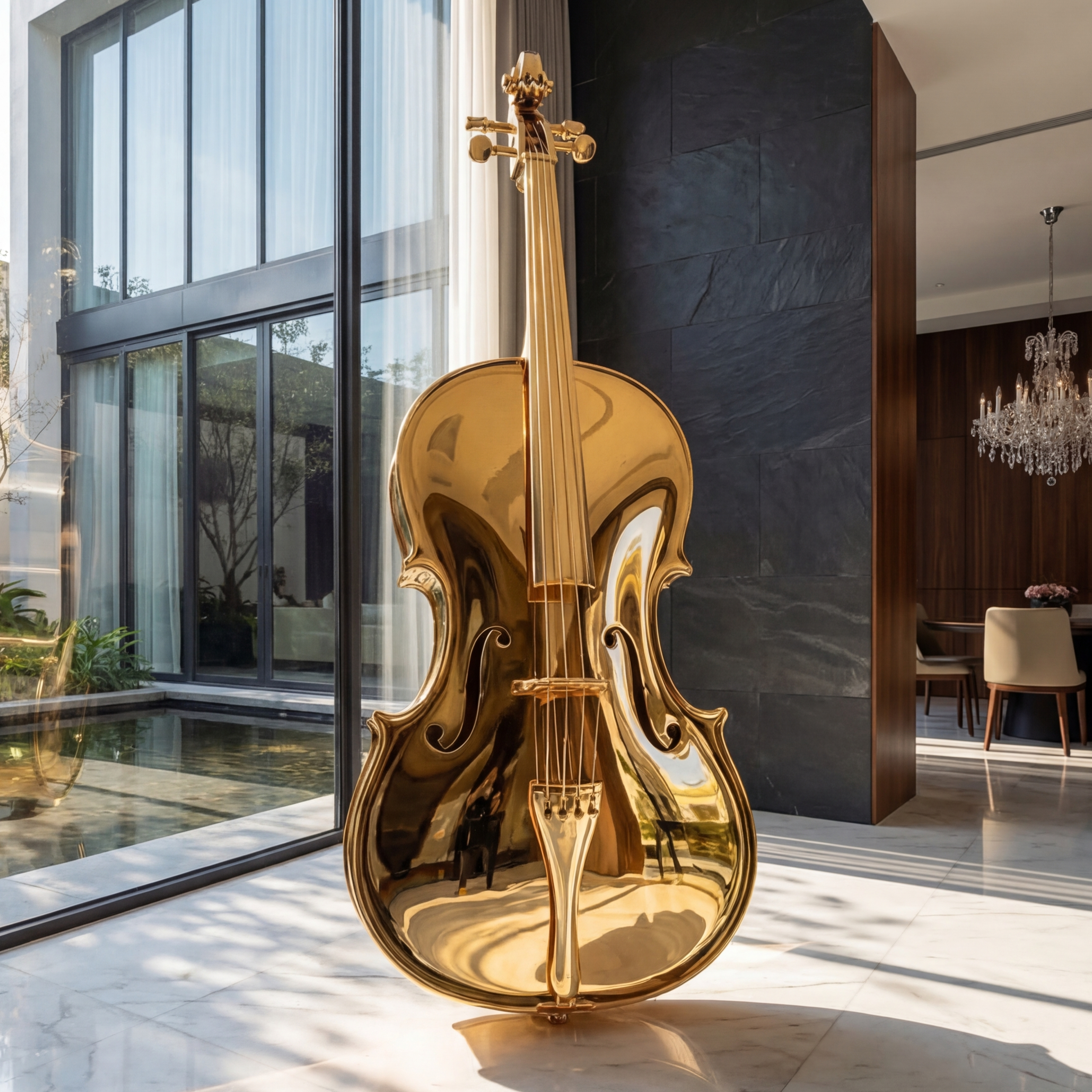 Vela Stainless Steel Electric Guitar Sculpture Floor Piece VSSSS-7391