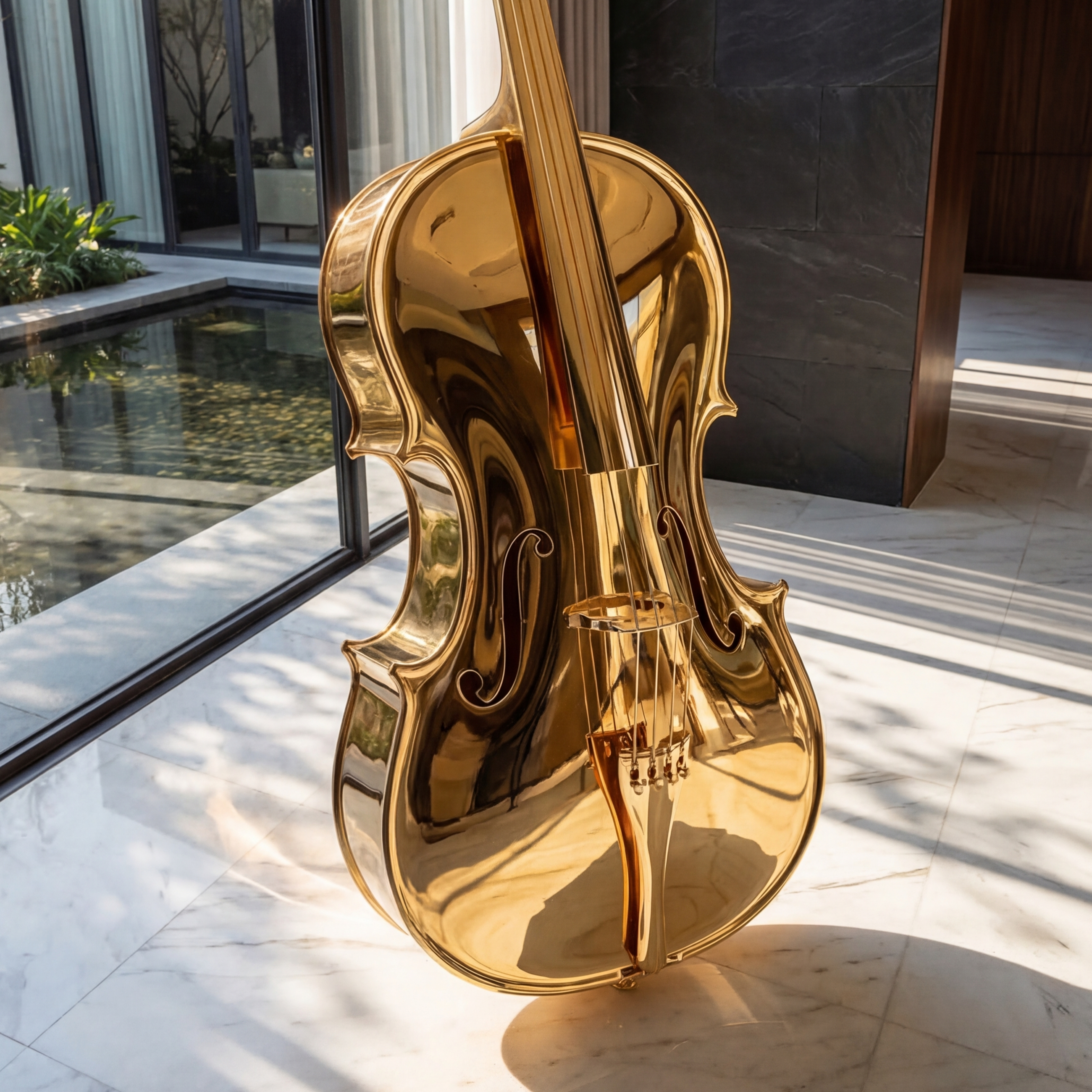 Vela Stainless Steel Electric Guitar Sculpture Floor Piece VSSSS-7391