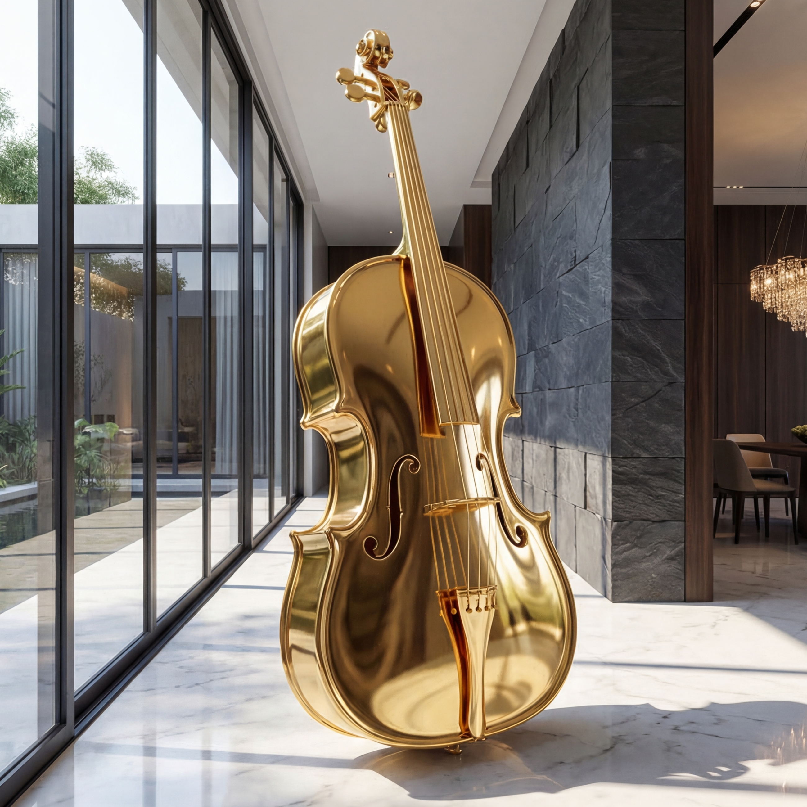 Vela Stainless Steel Electric Guitar Sculpture Floor Piece VSSSS-7391