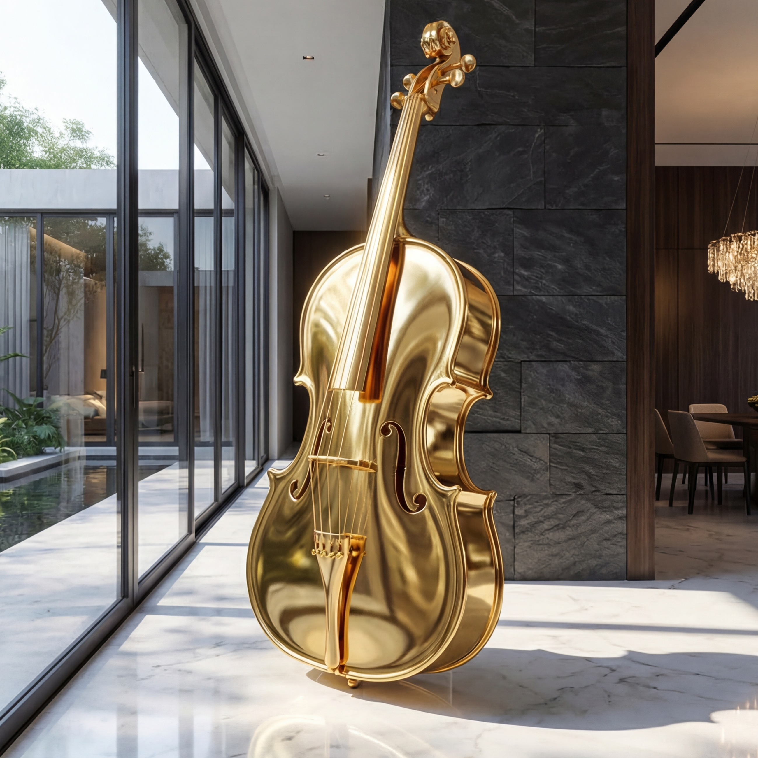 Vela Stainless Steel Electric Guitar Sculpture Floor Piece VSSSS-7391