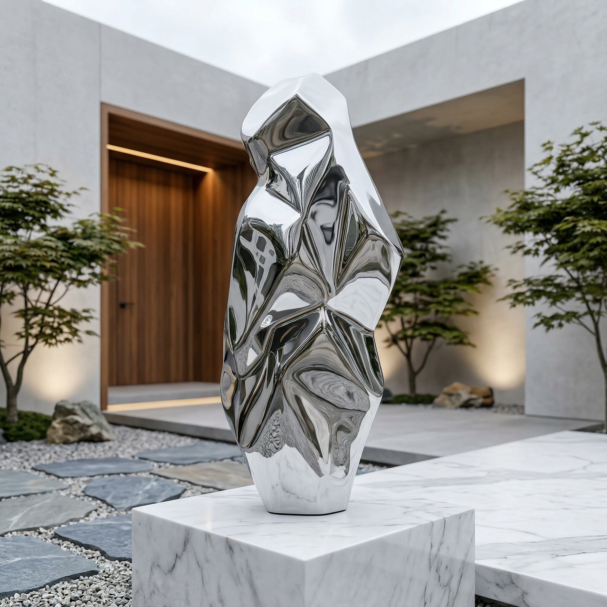 Vela-Stainless-Steel-Figurative-Human-Form-Sculpture-Entryway-VSSSS-3284-01