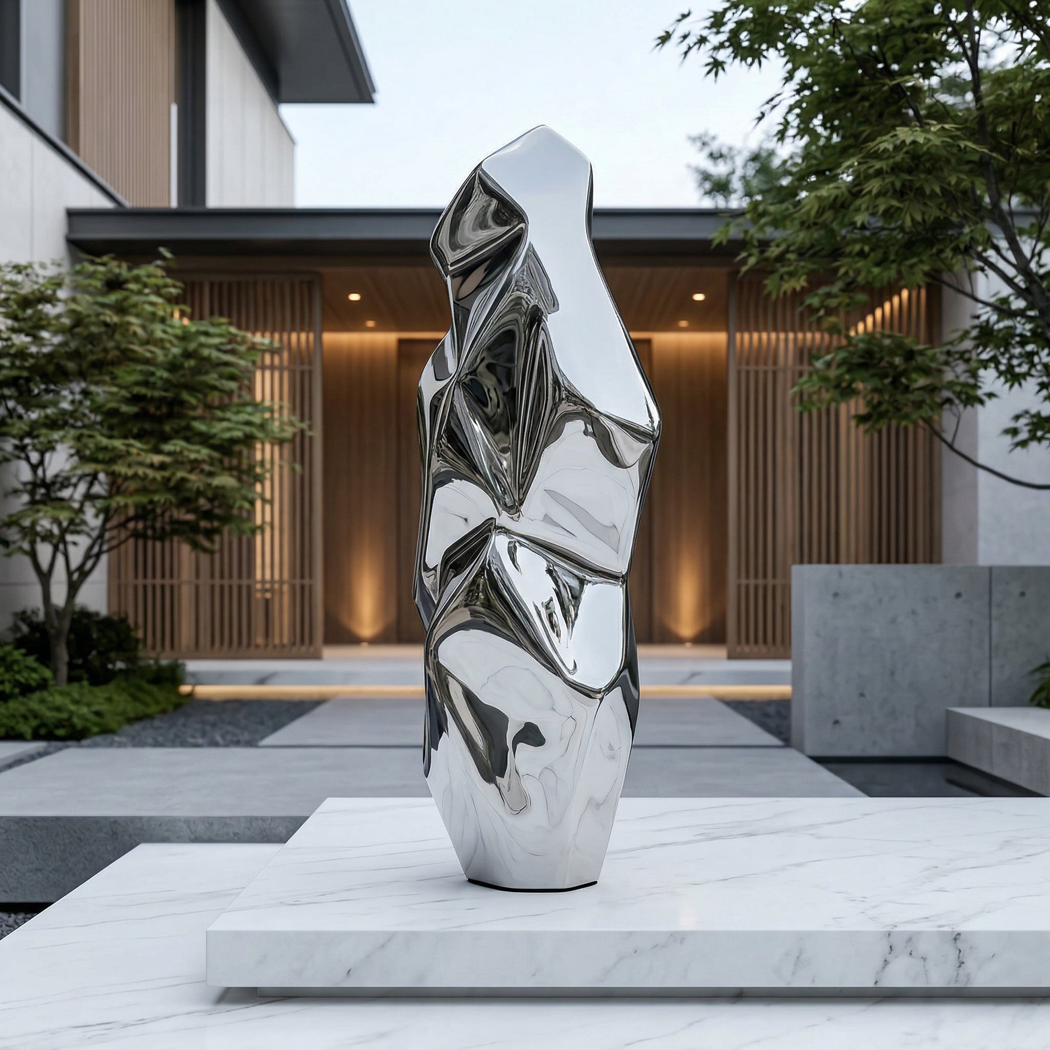 Vela-Stainless-Steel-Figurative-Human-Form-Sculpture-Entryway-VSSSS-3284-02