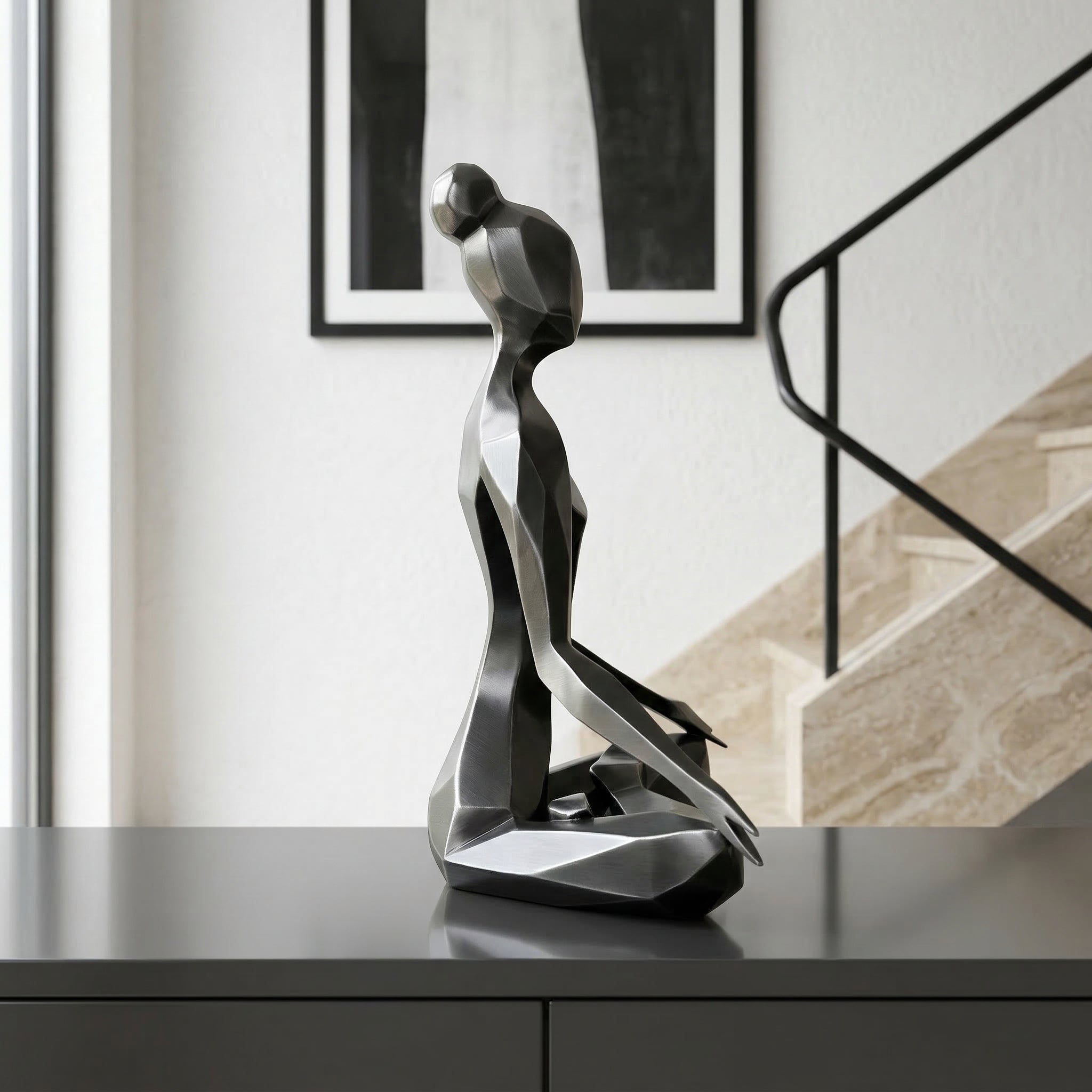 Vela-Stainless-Steel-Figurative-Meditative-Seated-Sculpture-Faceted-Plane-VSSSS-7642-03