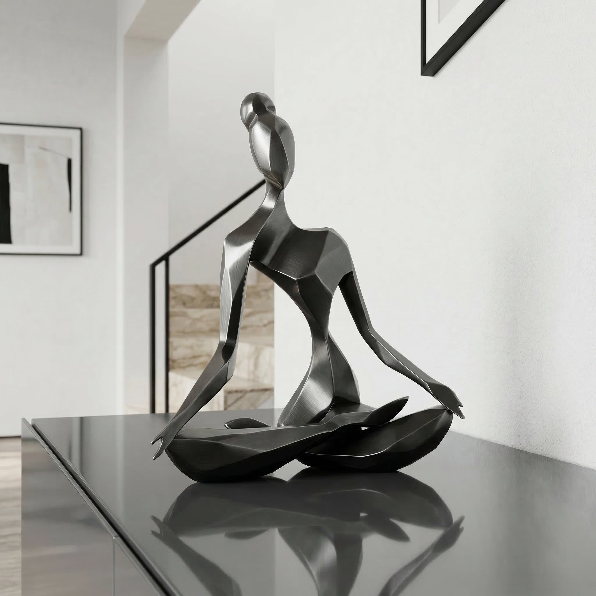 Vela-Stainless-Steel-Figurative-Meditative-Seated-Sculpture-Faceted-Plane-VSSSS-7642-04