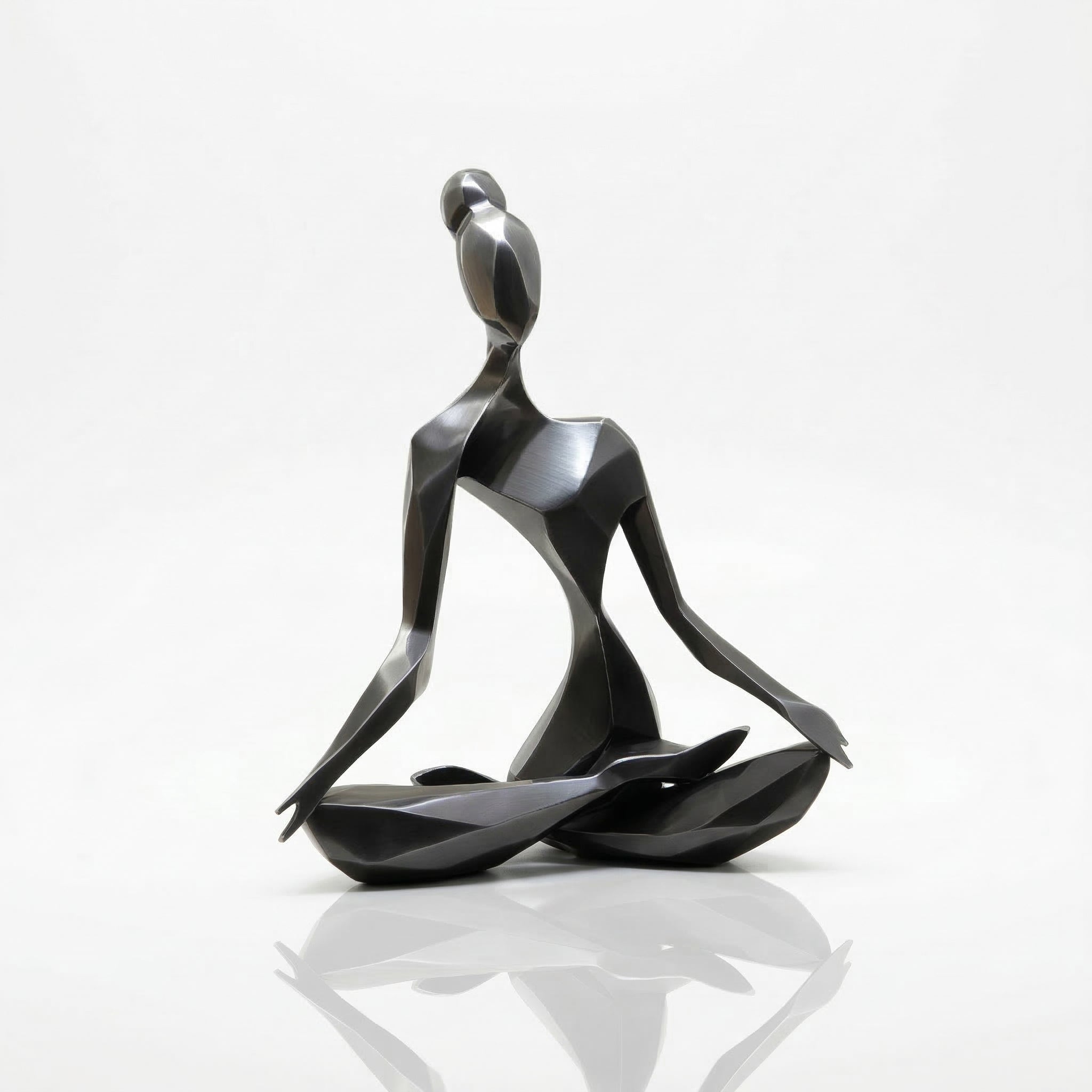 Vela-Stainless-Steel-Figurative-Meditative-Seated-Sculpture-Faceted-Plane-VSSSS-7642-06