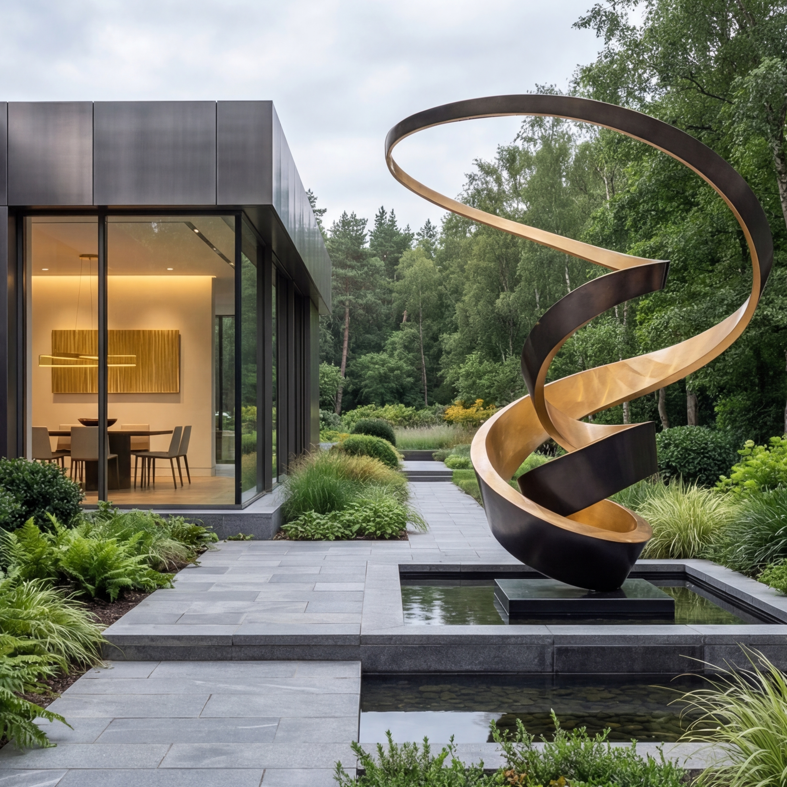 Vela Stainless Steel Infinity Flow Sculpture Ribbon Spiral VSSSS-3584