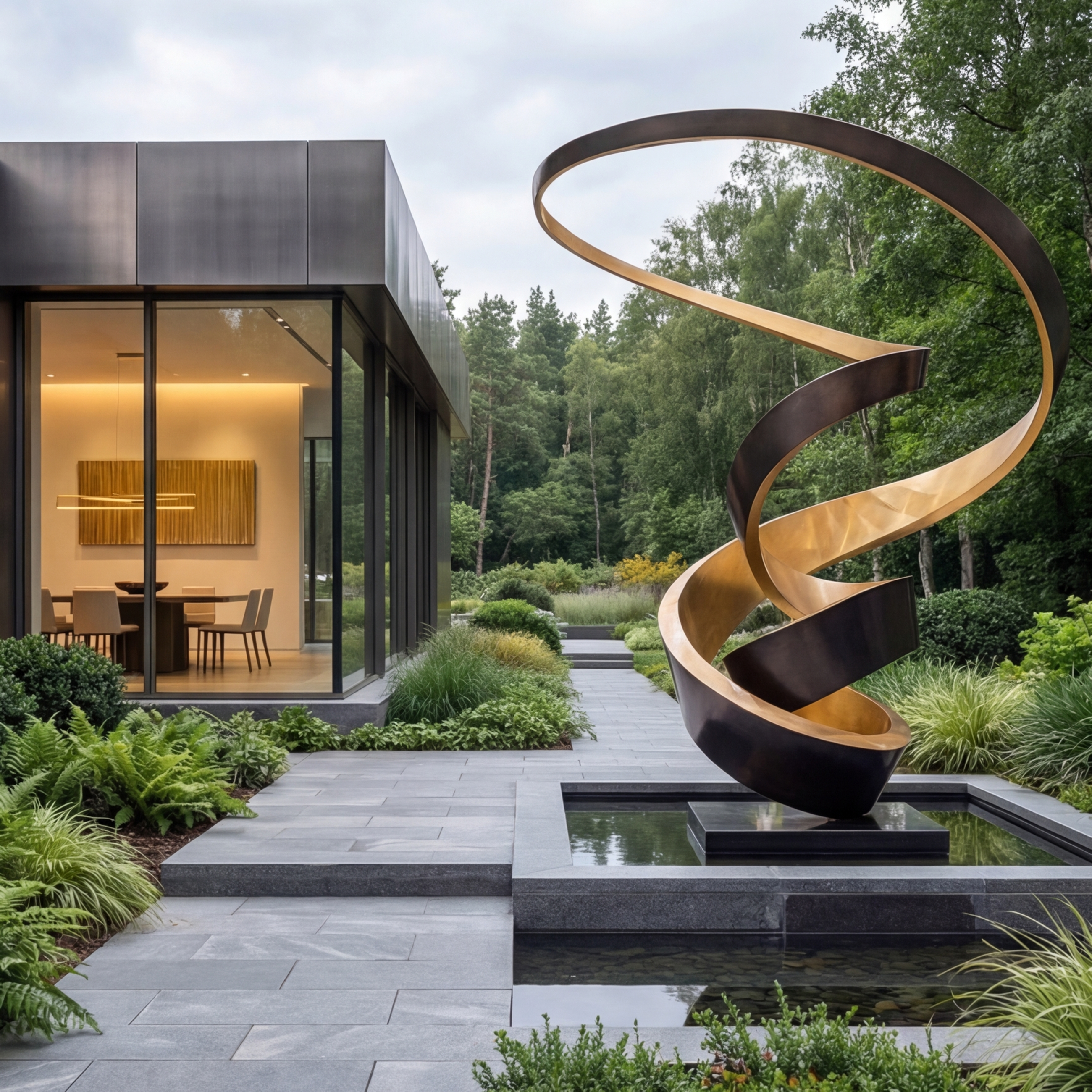 Vela Stainless Steel Infinity Flow Sculpture Ribbon Spiral VSSSS-3584