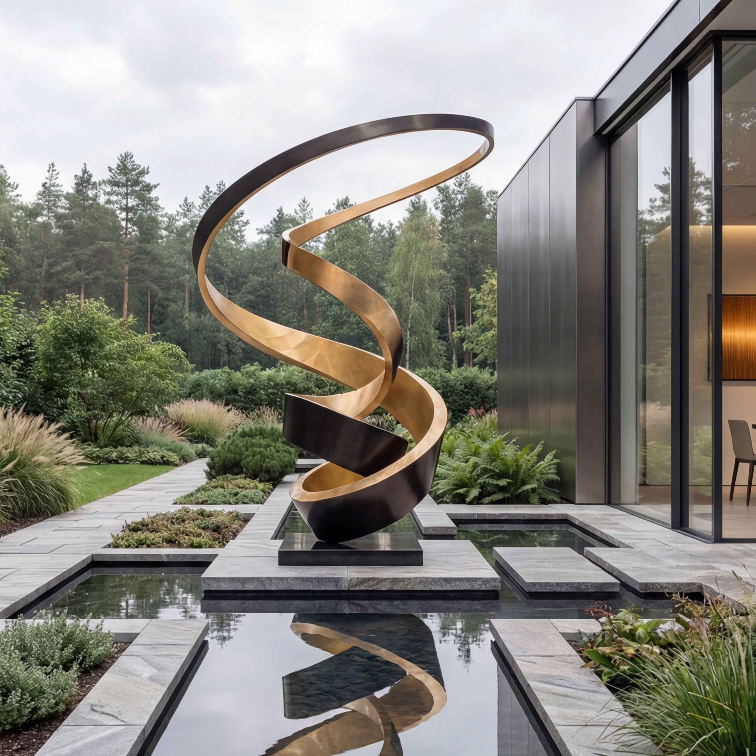 Vela Stainless Steel Infinity Flow Sculpture Ribbon Spiral VSSSS-3584