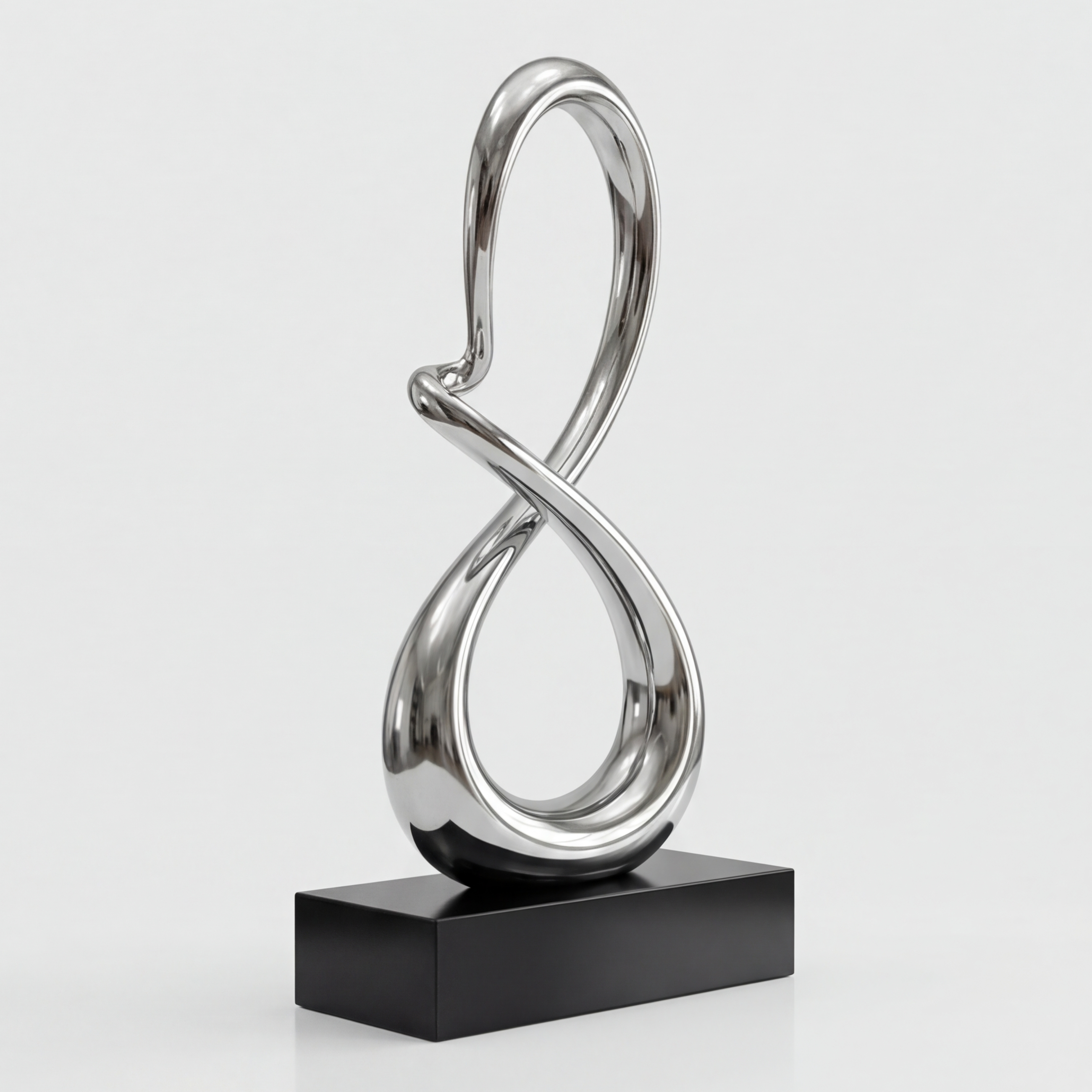 Vela-Stainless-Steel-Infinity-Loop-Sculpture-Tabletop-Plinth-VSSSS-1297-01