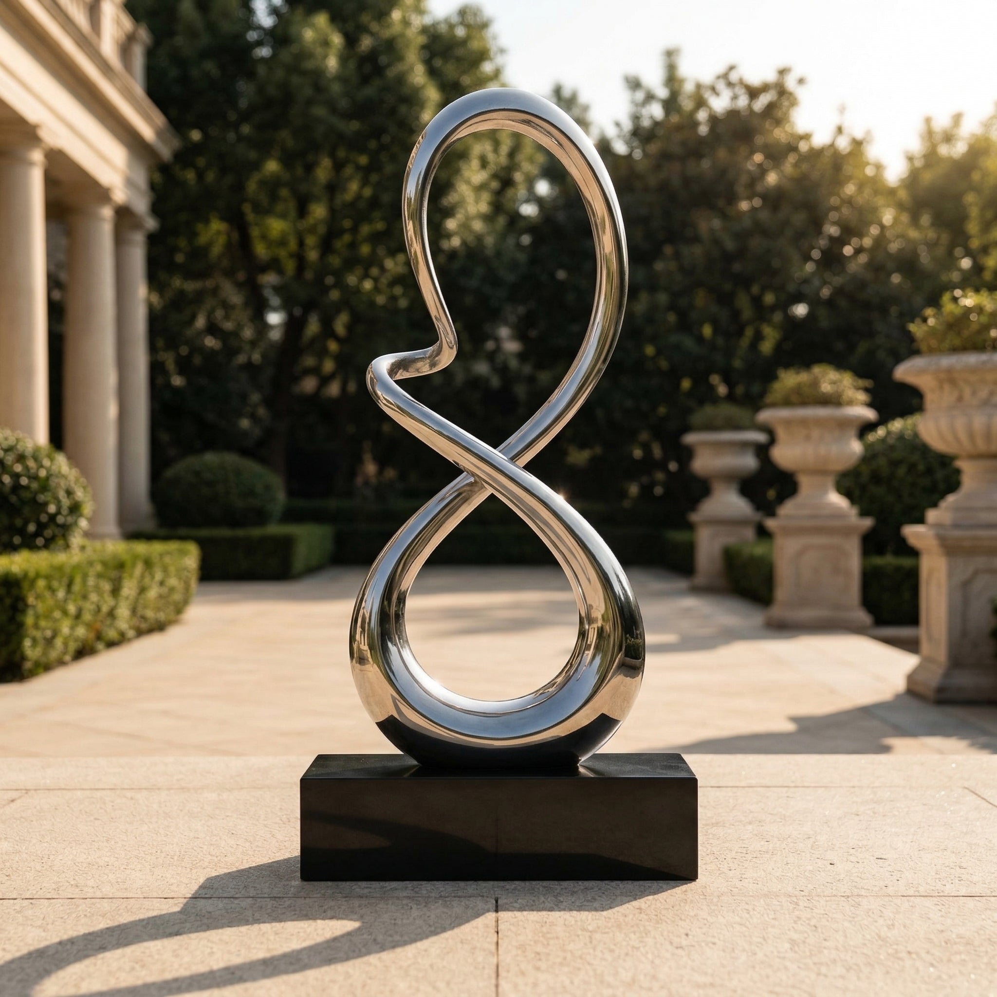 Vela-Stainless-Steel-Infinity-Loop-Sculpture-Tabletop-Plinth-VSSSS-1297-03