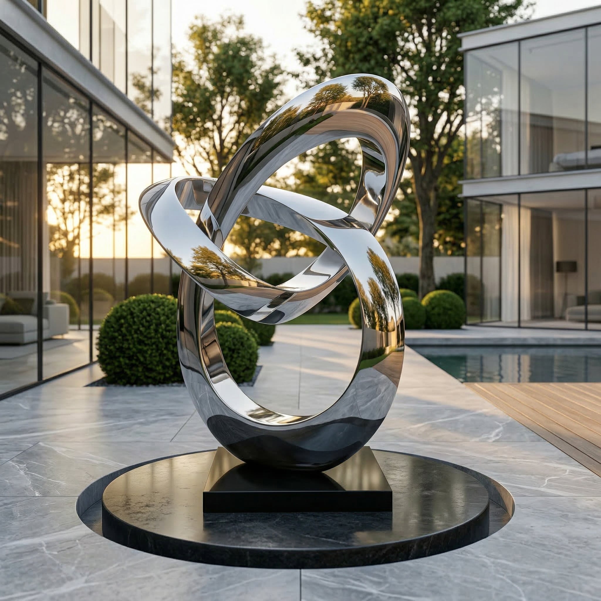 Vela Stainless Steel Infinity Motion Balancing Sculpture Poolside VSSSS-6821