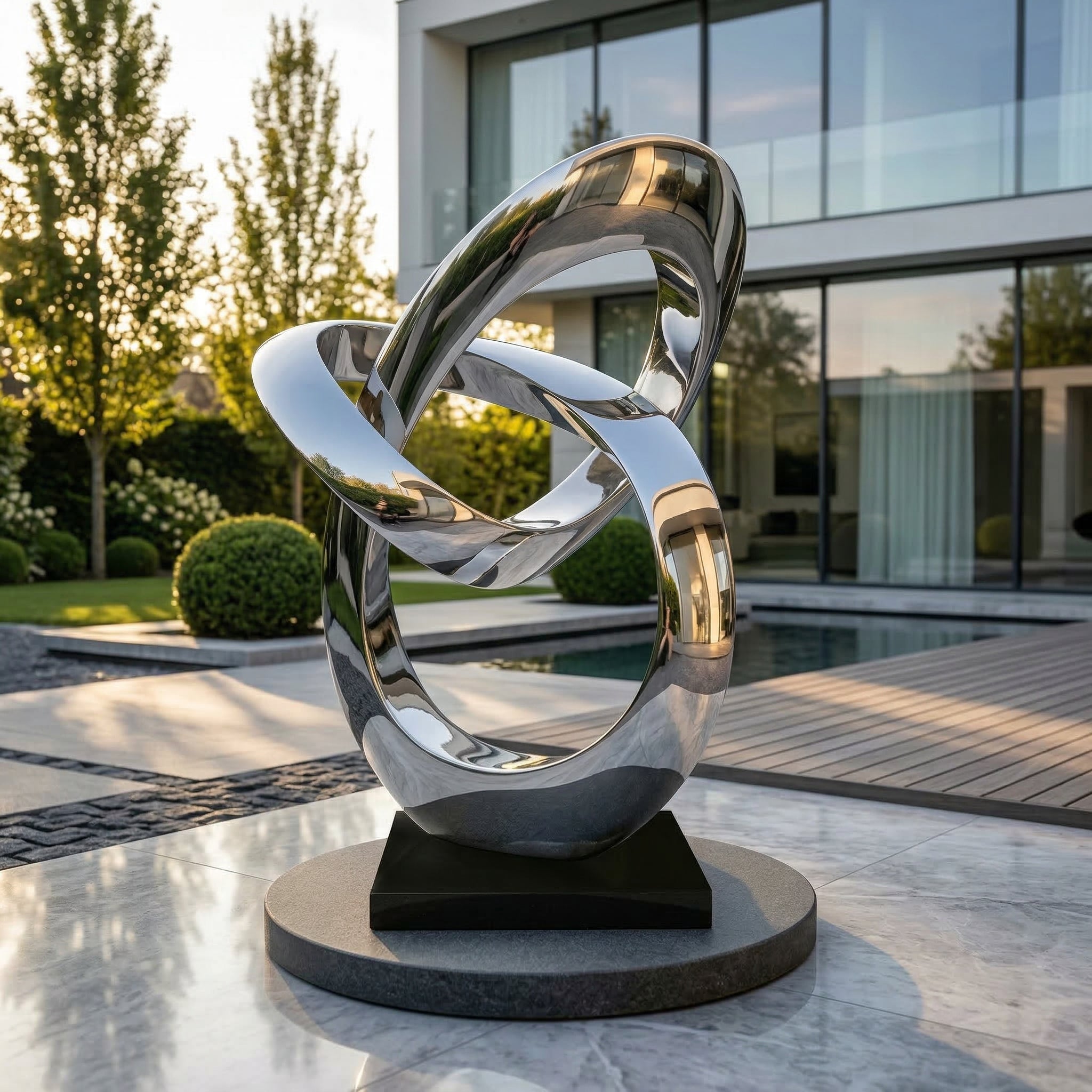 Vela Stainless Steel Infinity Motion Balancing Sculpture Poolside VSSSS-6821