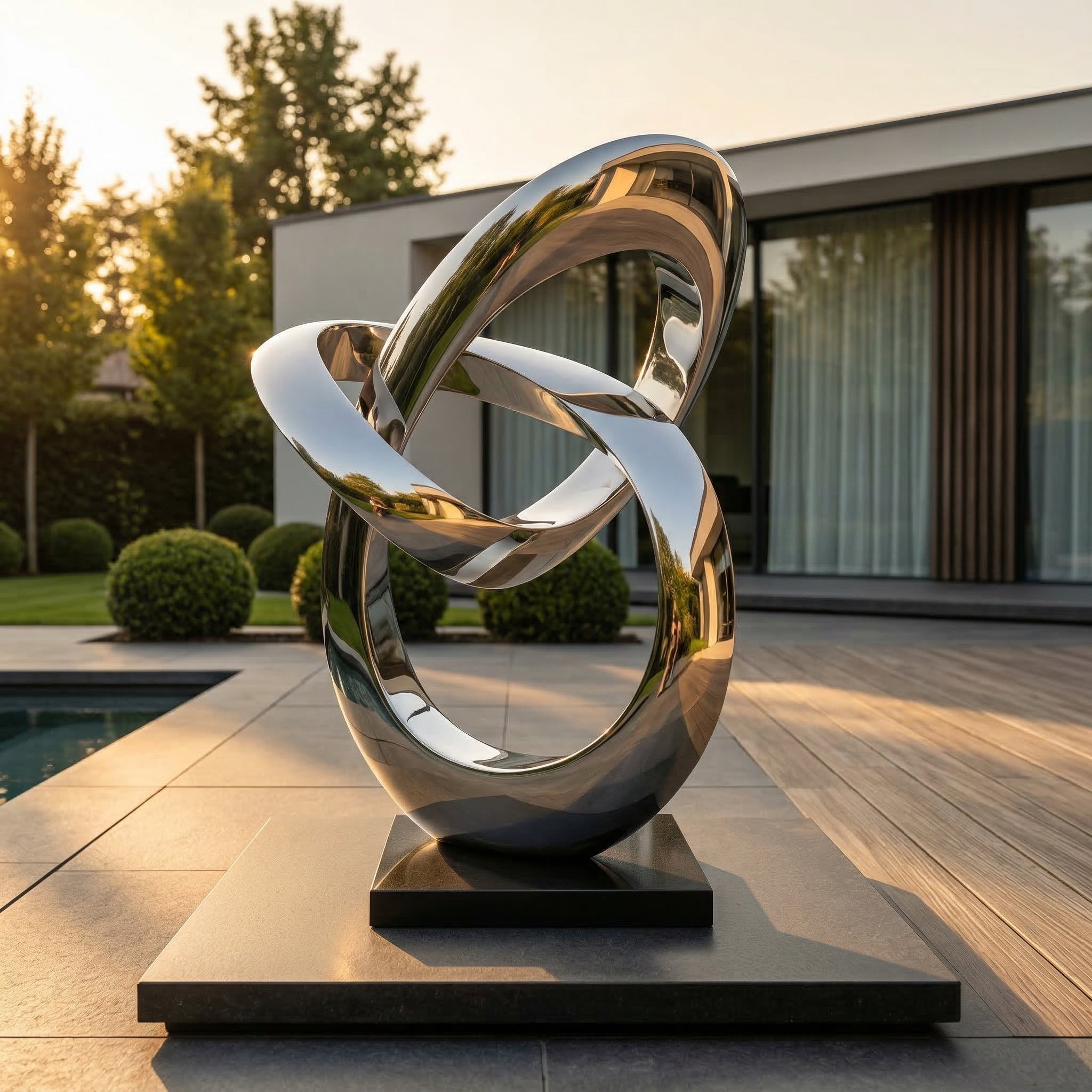 Vela Stainless Steel Infinity Motion Balancing Sculpture Poolside VSSSS-6821