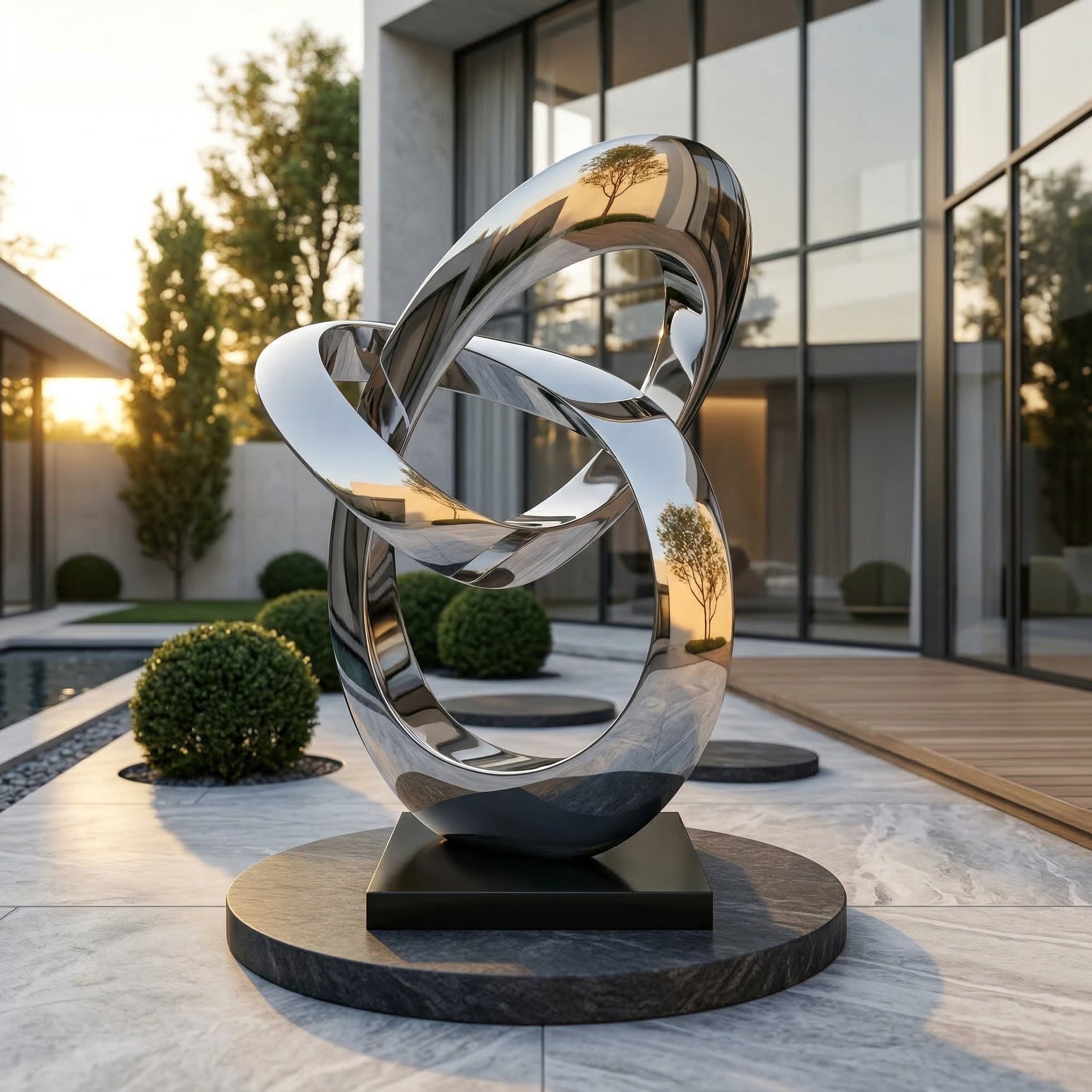 Vela Stainless Steel Infinity Motion Balancing Sculpture Poolside VSSSS-6821