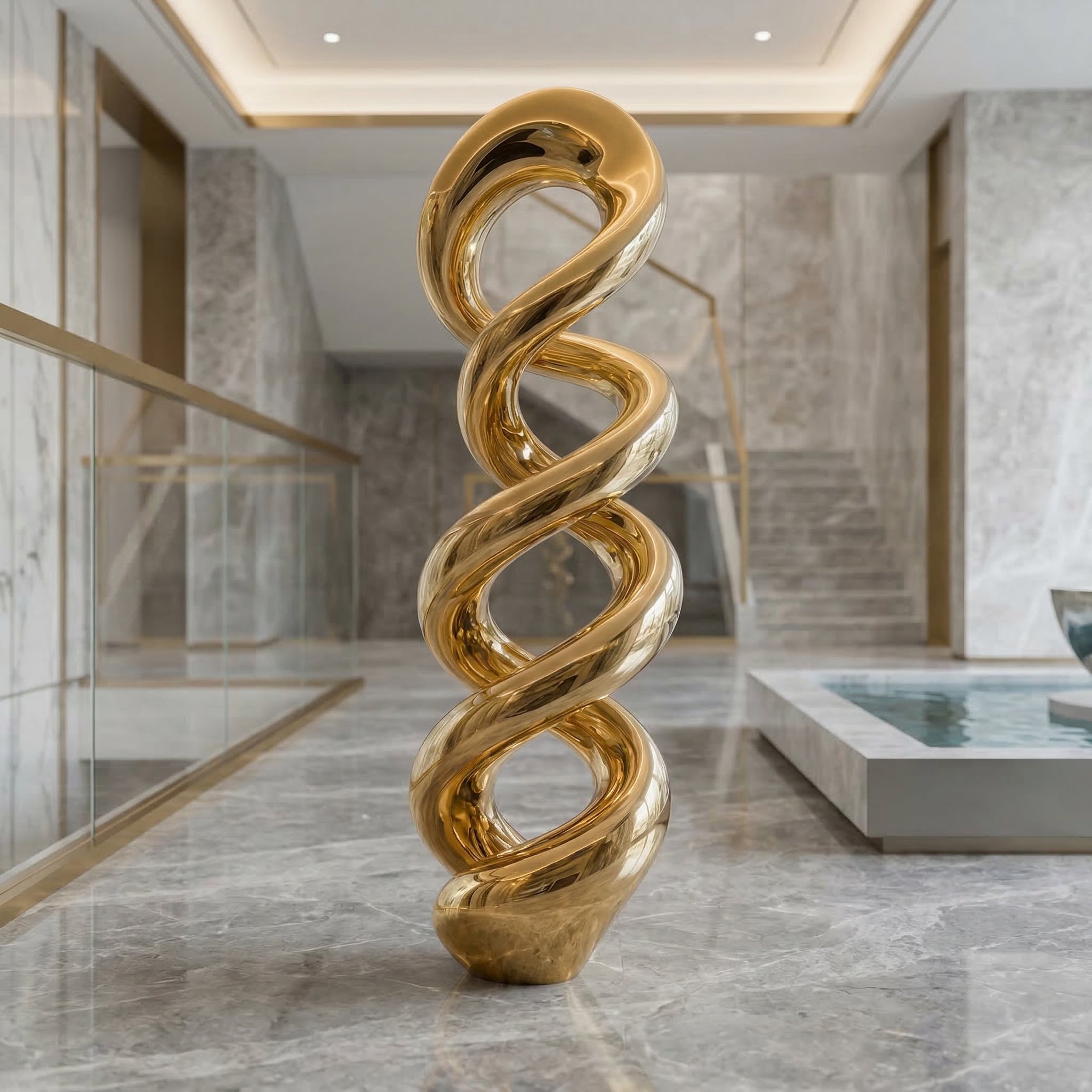 Vela Stainless Steel Infinity Ribbon Sculpture Floor Standing VSSSS-5174