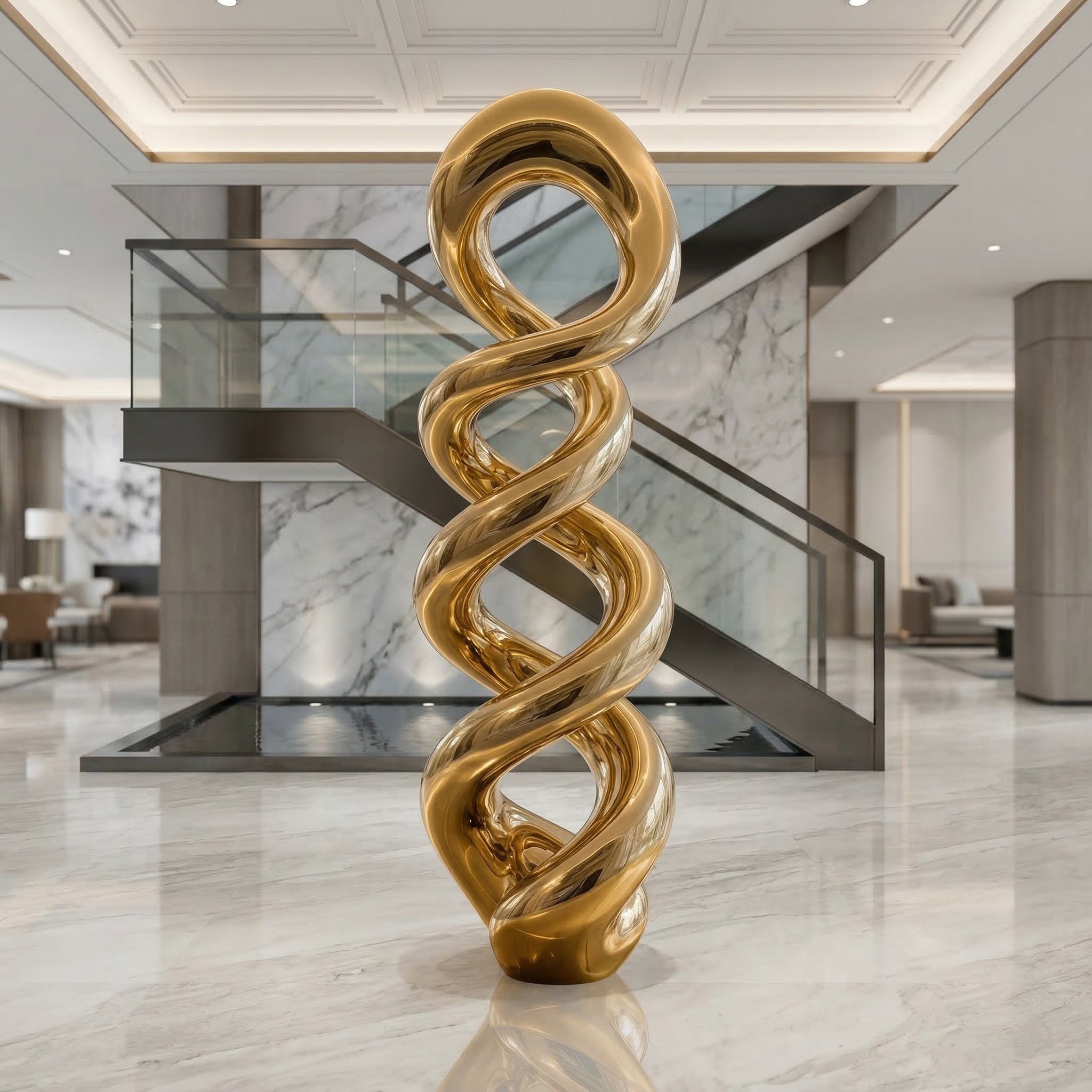 Vela Stainless Steel Infinity Ribbon Sculpture Floor Standing VSSSS-5174