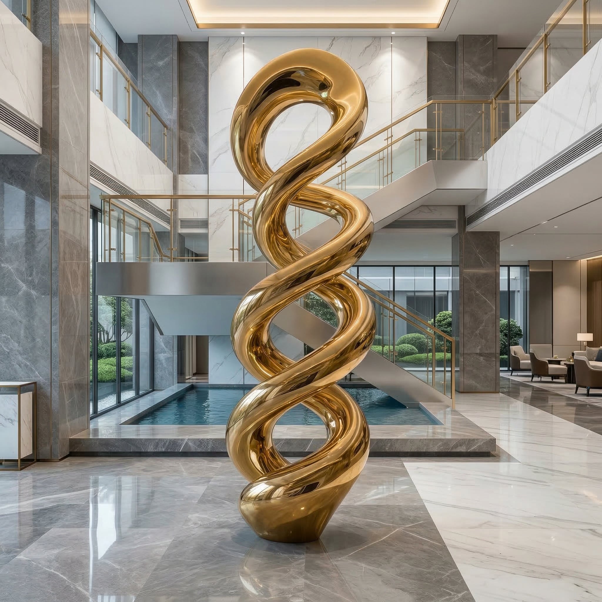 Vela Stainless Steel Infinity Ribbon Sculpture Floor Standing VSSSS-5174