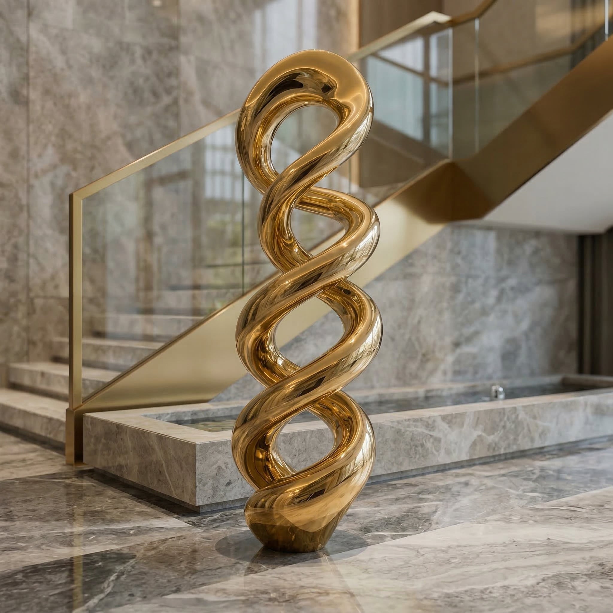 Vela Stainless Steel Infinity Ribbon Sculpture Floor Standing VSSSS-5174