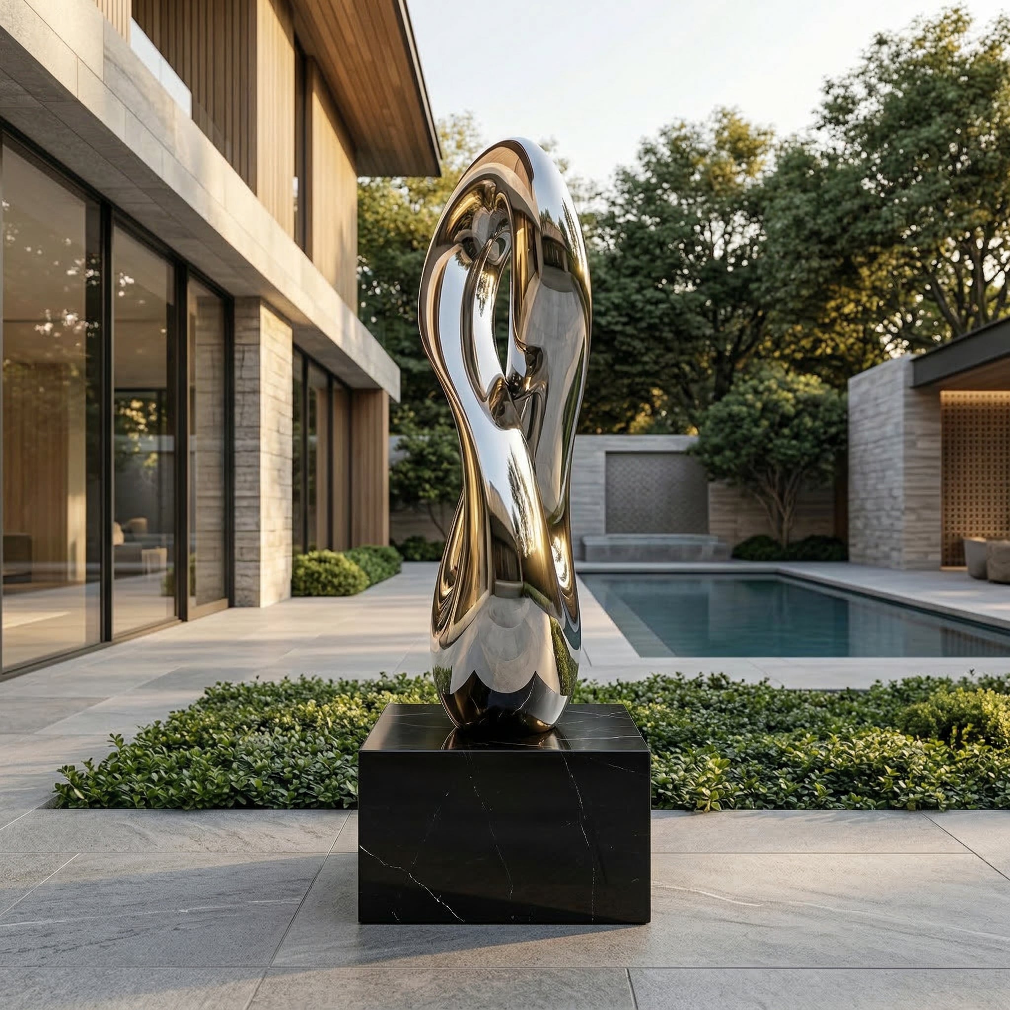 Vela Stainless Steel Infinity Sculpture Poolside Loop VSSSS-5834