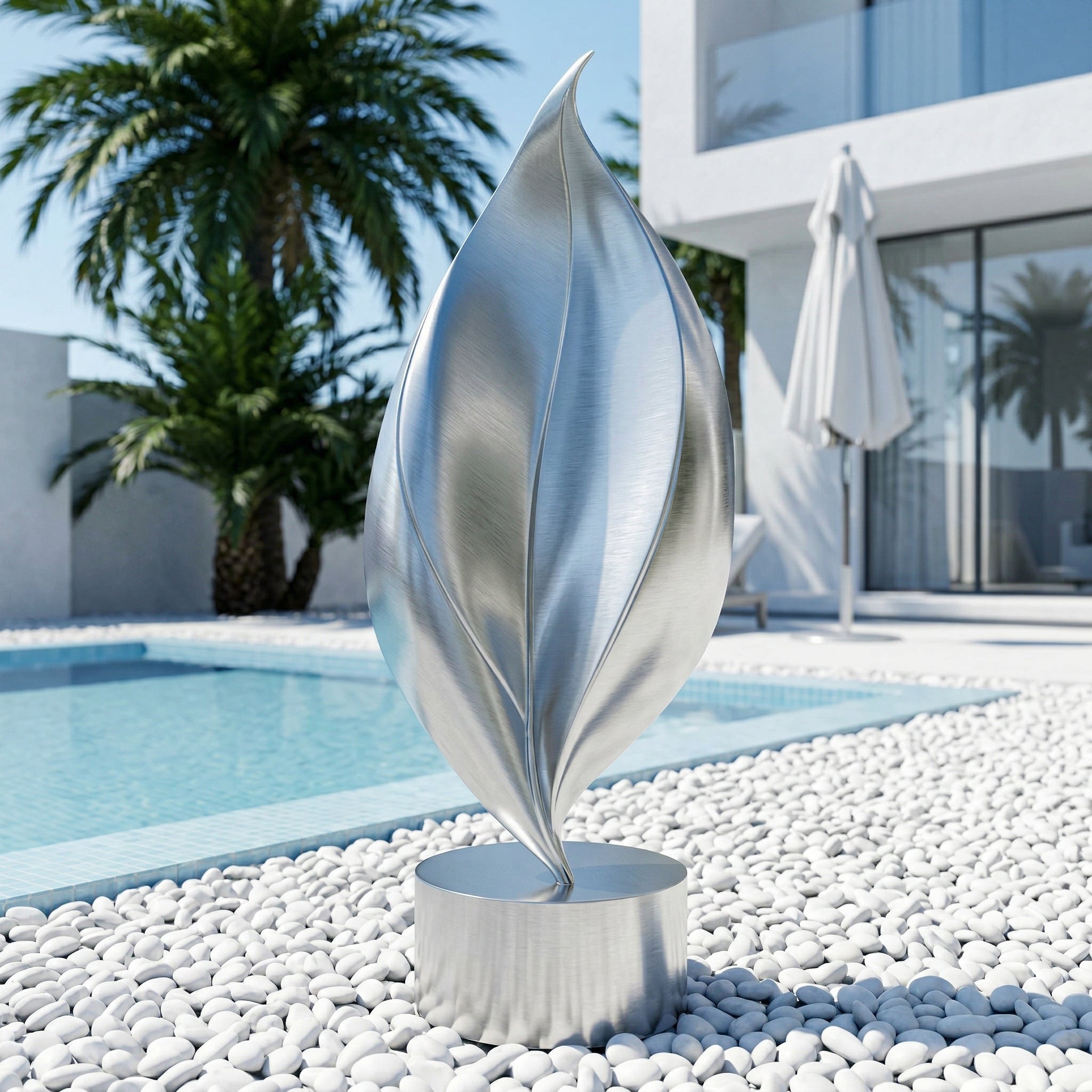 Vela-Stainless-Steel-Leaf-Flame-Sculpture-Poolside-Ridge-VSSSS-3561-03
