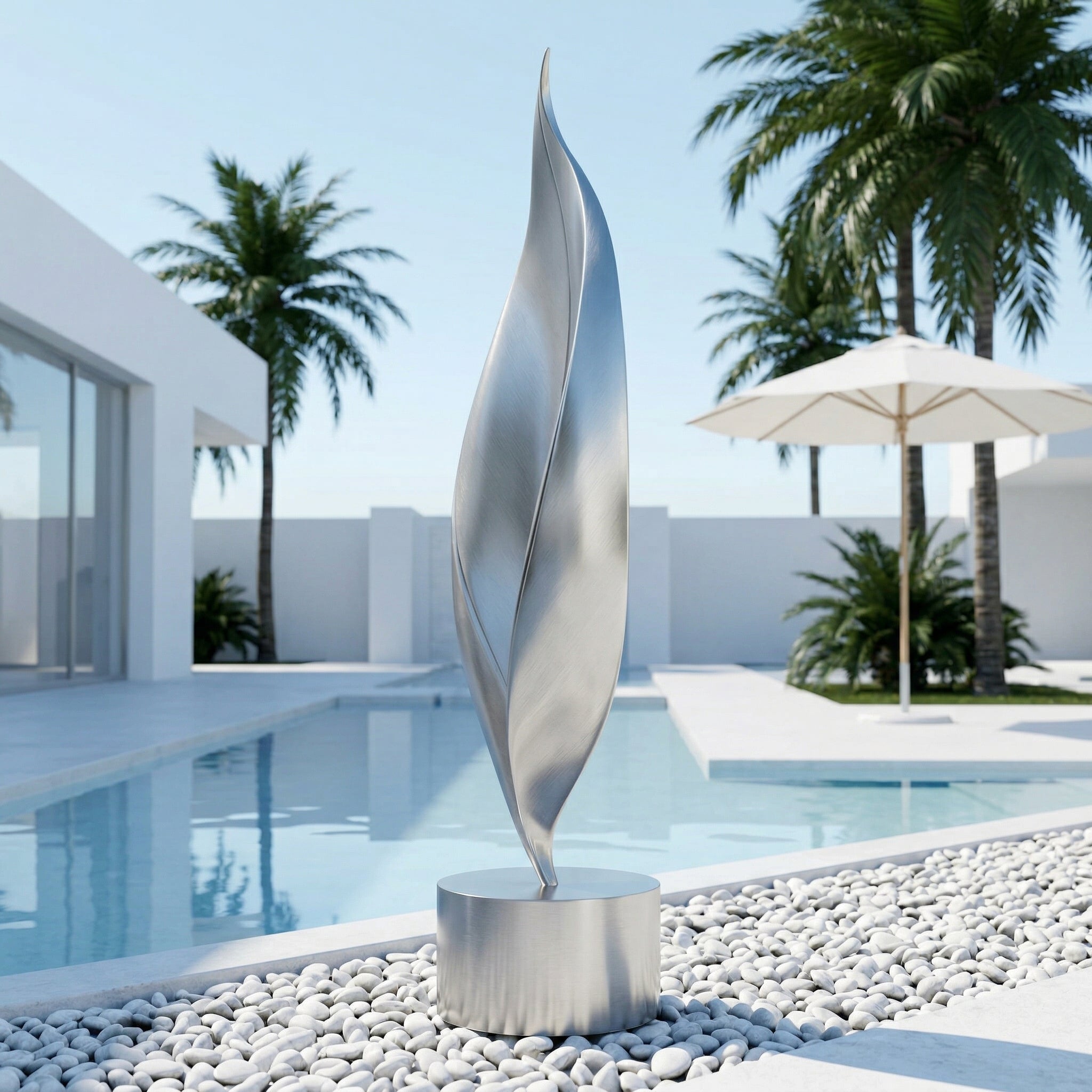 Vela-Stainless-Steel-Leaf-Flame-Sculpture-Poolside-Ridge-VSSSS-3561-04