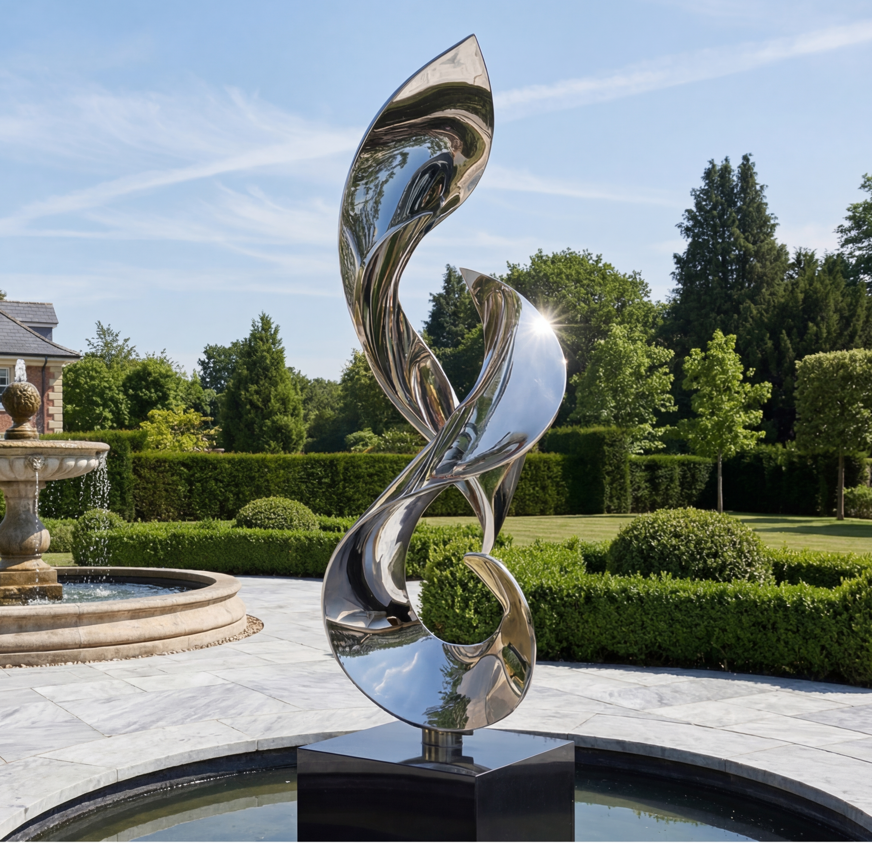 Vela Stainless Steel Modern Abstract Sculpture Twisting Vertical Form VSSSS-4318