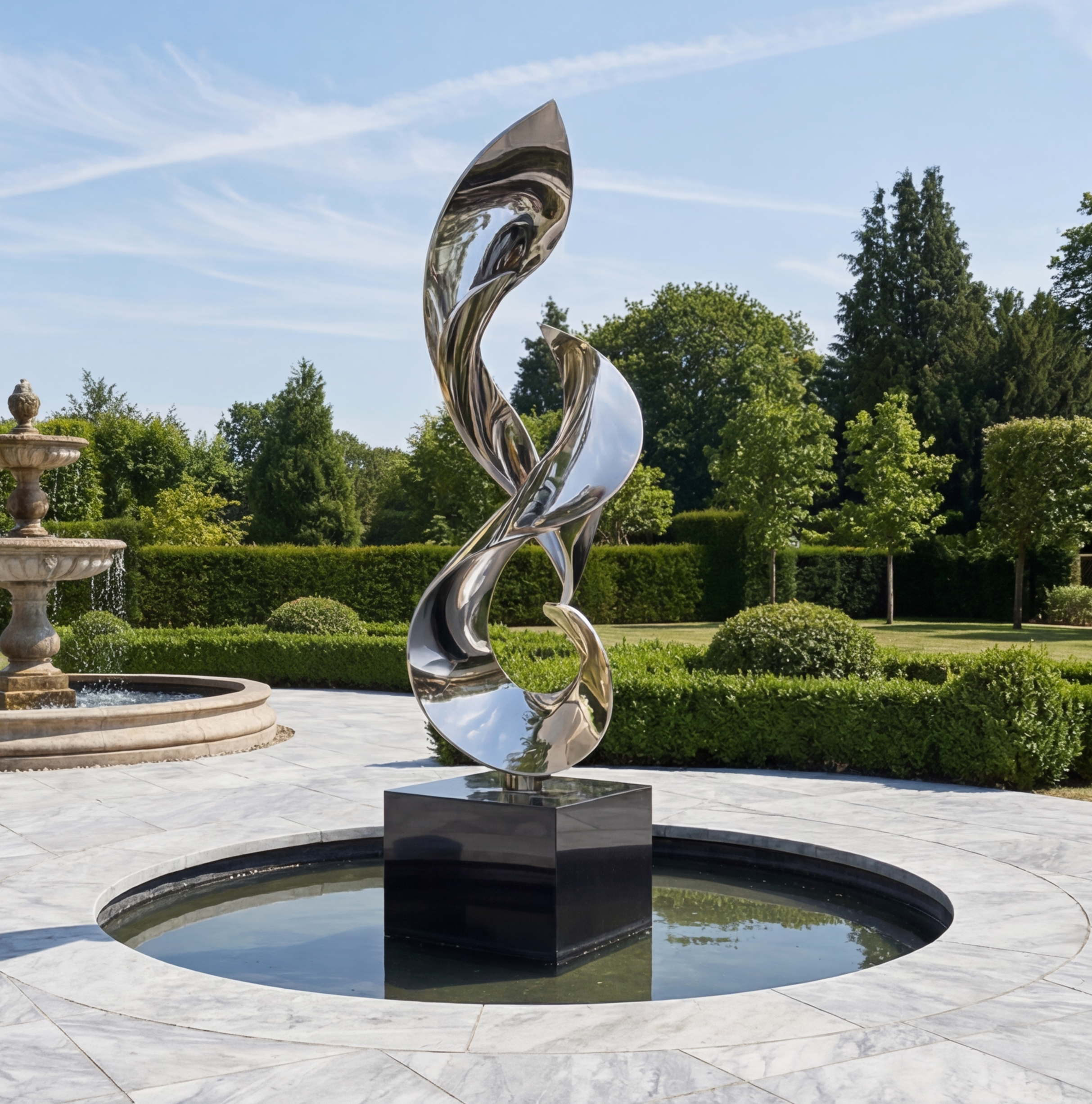 Vela Stainless Steel Modern Abstract Sculpture Twisting Vertical Form VSSSS-4318