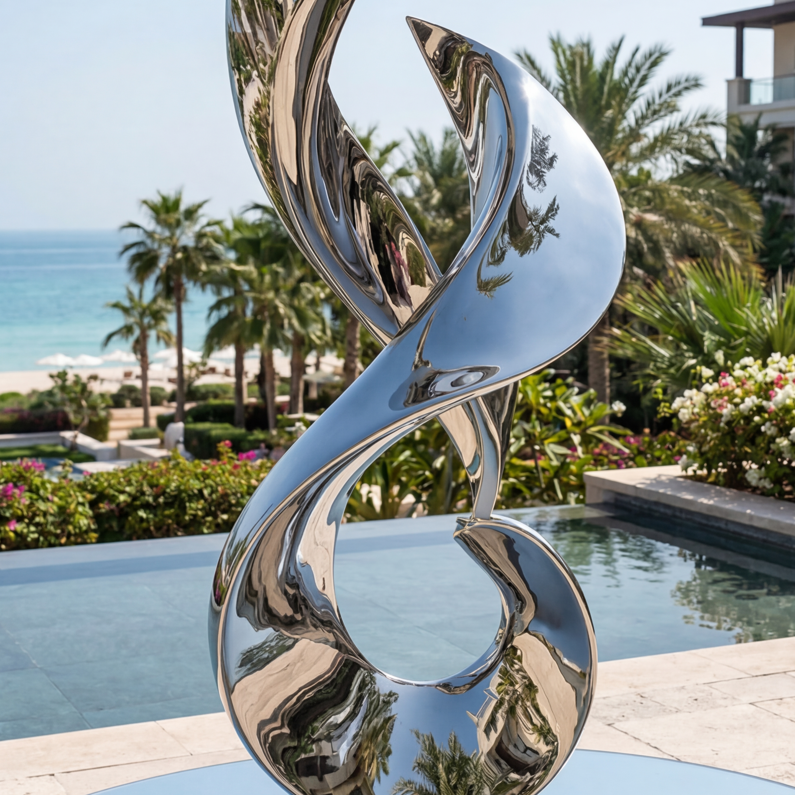 Vela Stainless Steel Modern Abstract Sculpture Twisting Vertical Form VSSSS-4318