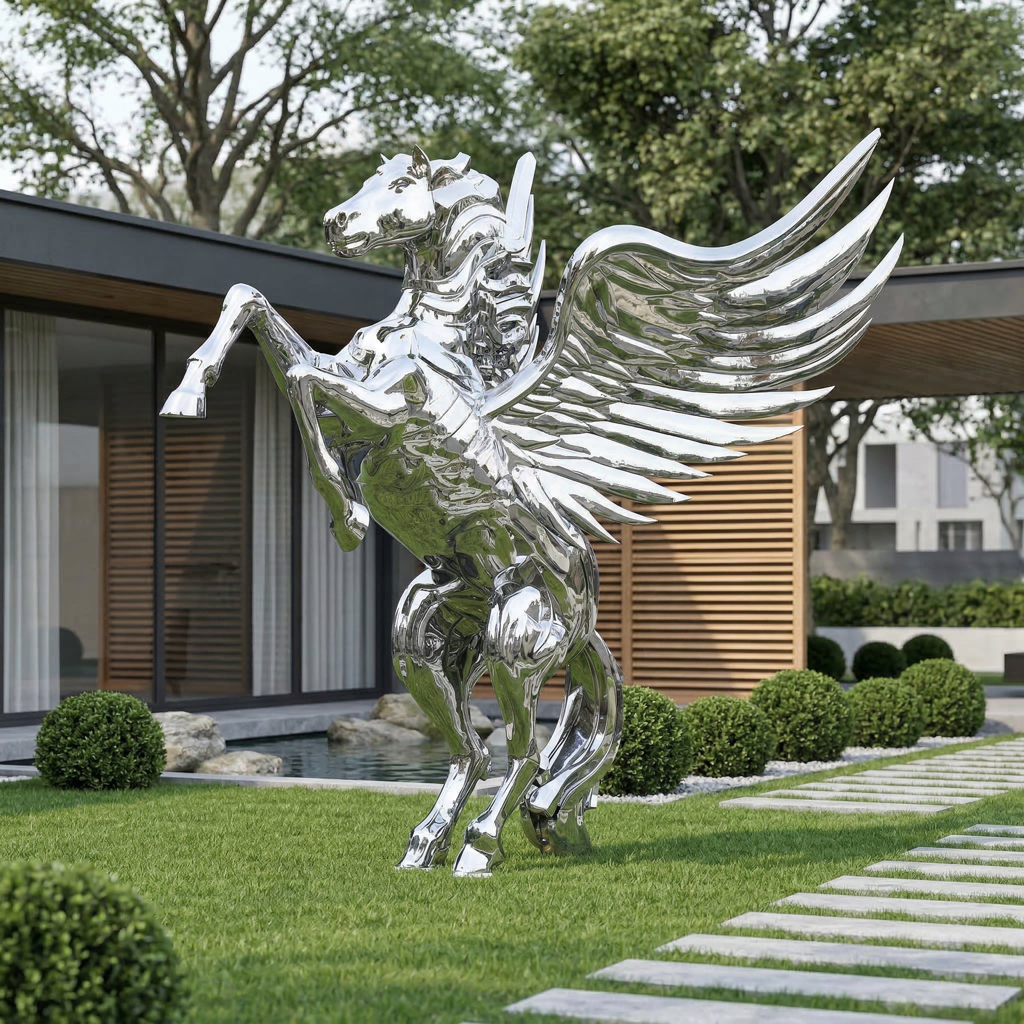 Vela-Stainless-Steel-Pegasus-Sculpture-Rearing-Garden-Statement-VSSSS-2508-01