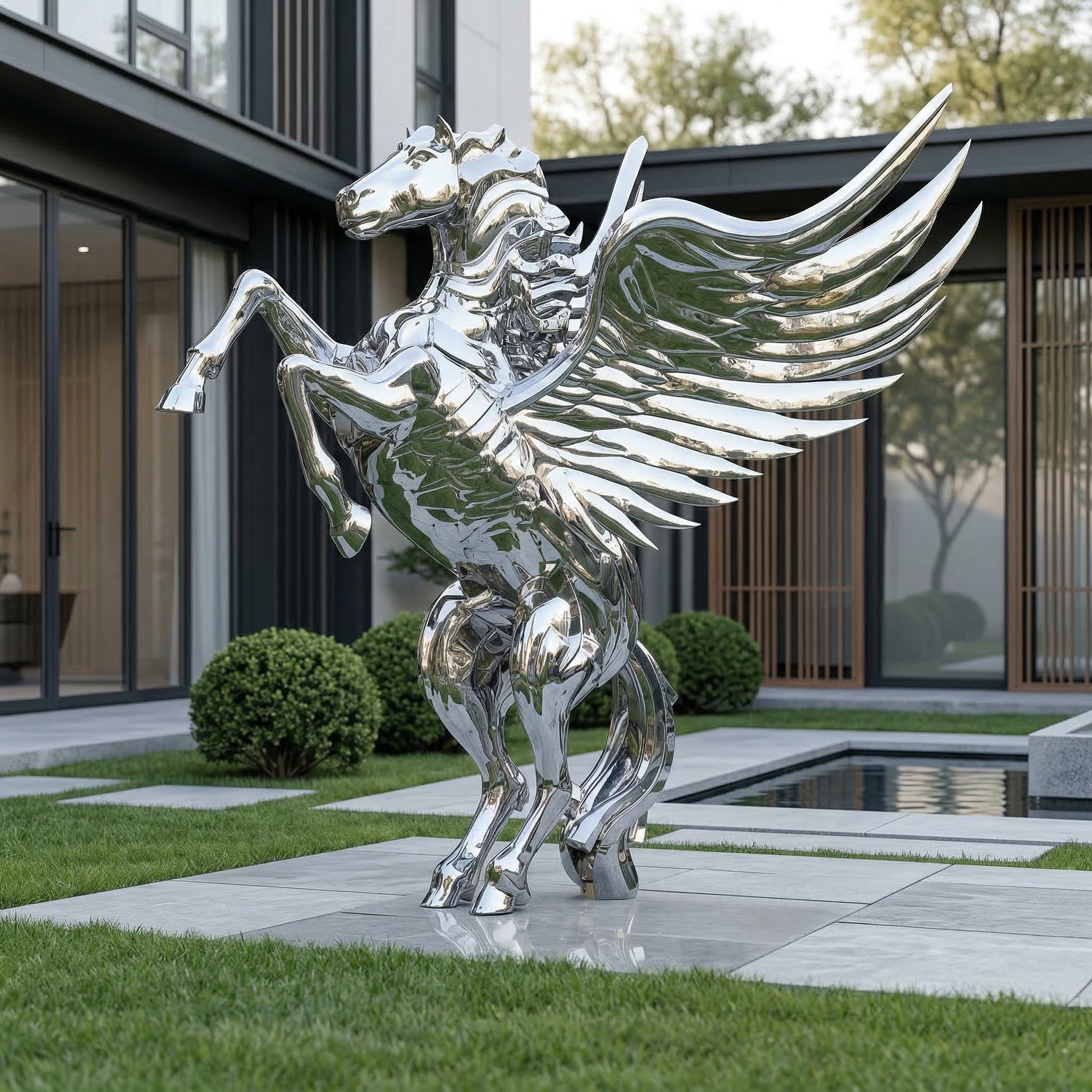 Vela-Stainless-Steel-Pegasus-Sculpture-Rearing-Garden-Statement-VSSSS-2508-02