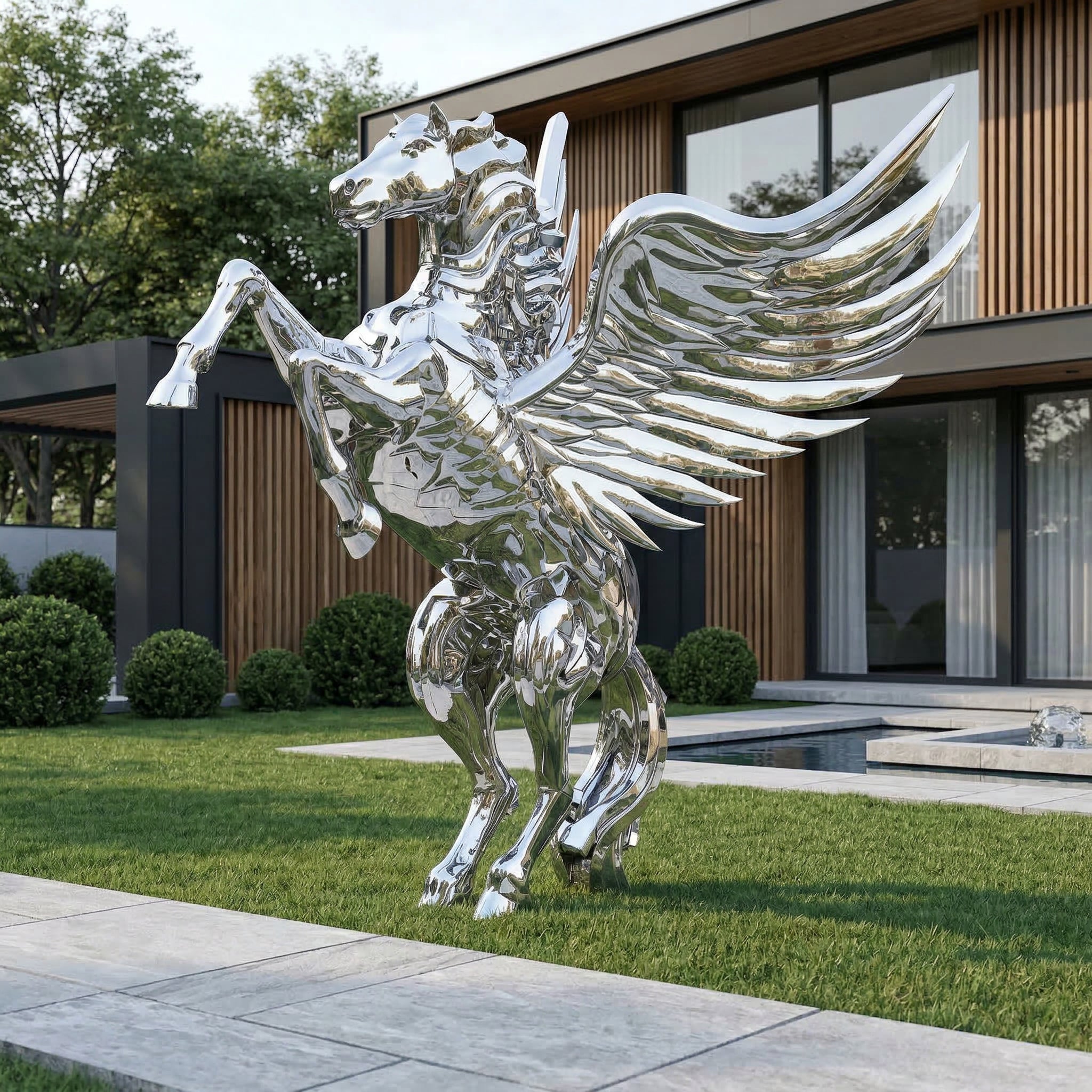 Vela-Stainless-Steel-Pegasus-Sculpture-Rearing-Garden-Statement-VSSSS-2508-03