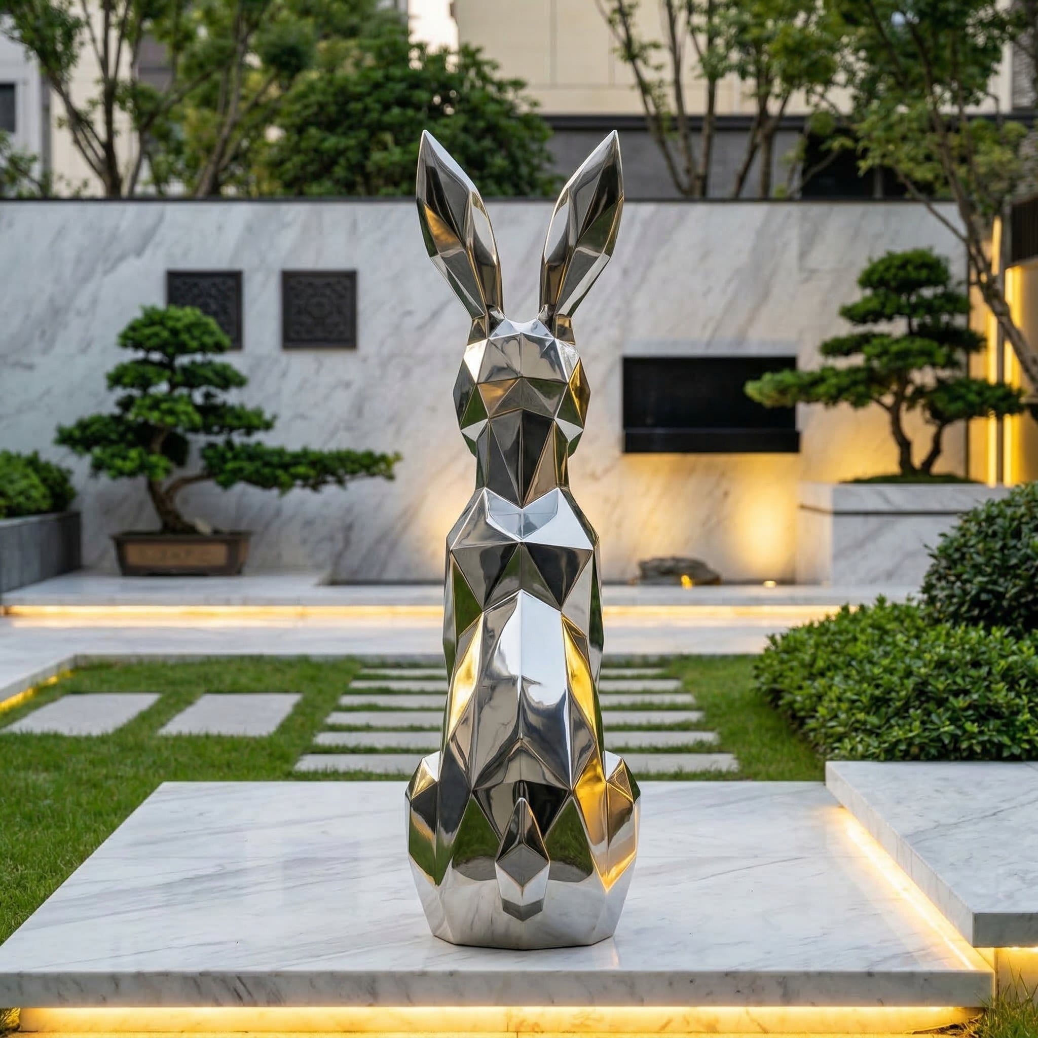 Vela-Stainless-Steel-Rabbit-Sculpture-Faceted-Garden-Figure-VSSSS-958-02