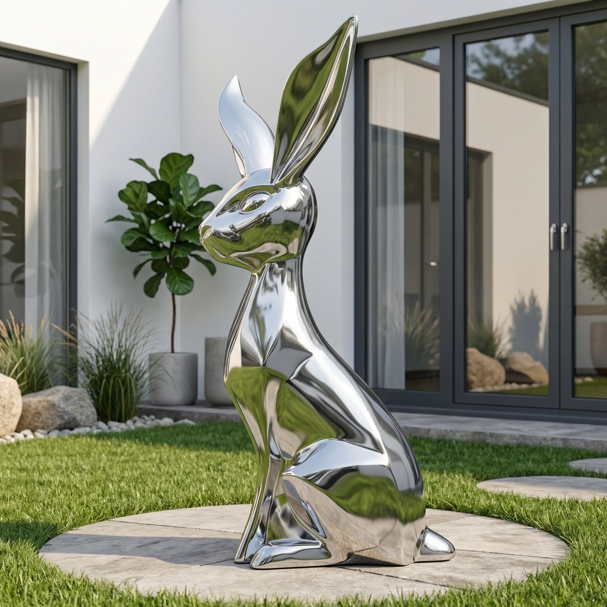 Vela-Stainless-Steel-Rabbit-Sculpture-Faceted-Seated-Form-VSSSS-482-03