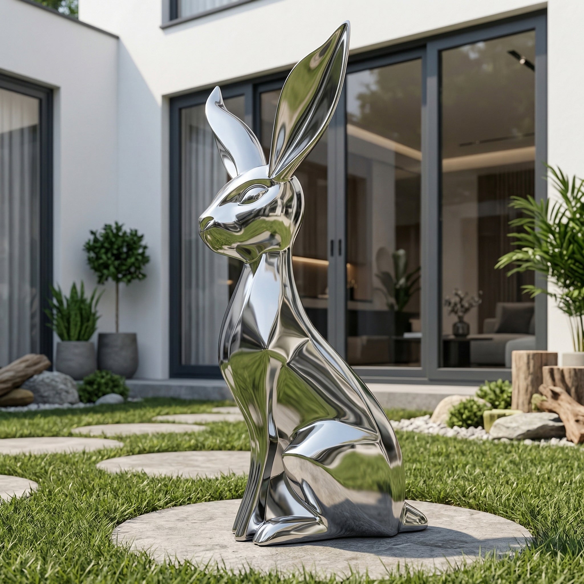 Vela-Stainless-Steel-Rabbit-Sculpture-Faceted-Seated-Form-VSSSS-482-05